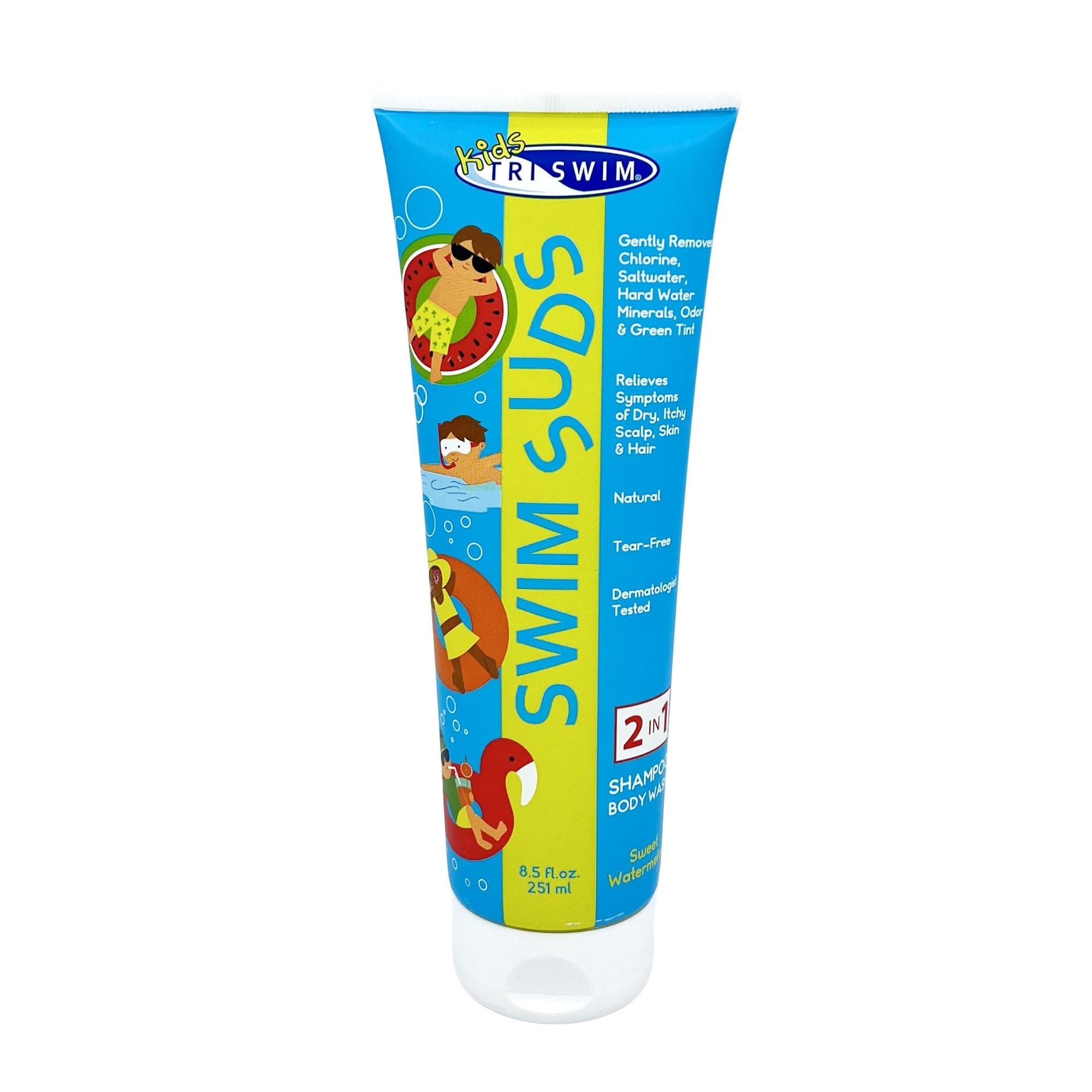 TRISWIM Kid’s SWIM SUDS Formulated for BABIES and up. NATURAL, TEAR-FREE, 2-in-1 Shampoo and Body Wash | Gently Removes Chlorine & Saltwater | Ensuring a Delightful Post-Swim Routine