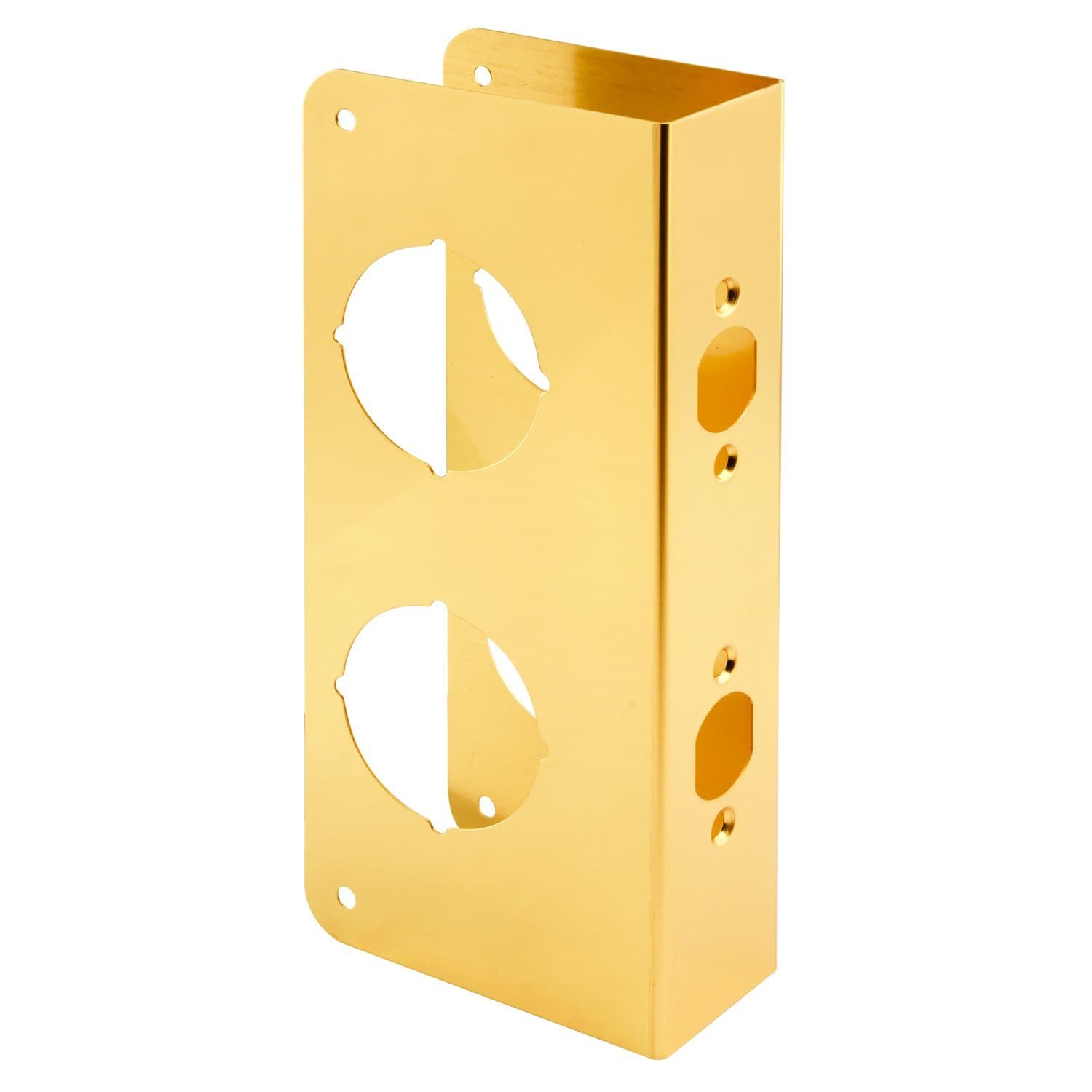 Prime-Line MP9411 Lock and Door Reinforcer, 1-3/4 in. x 2-3/4 in., Solid Brass Finish (Single Pack)