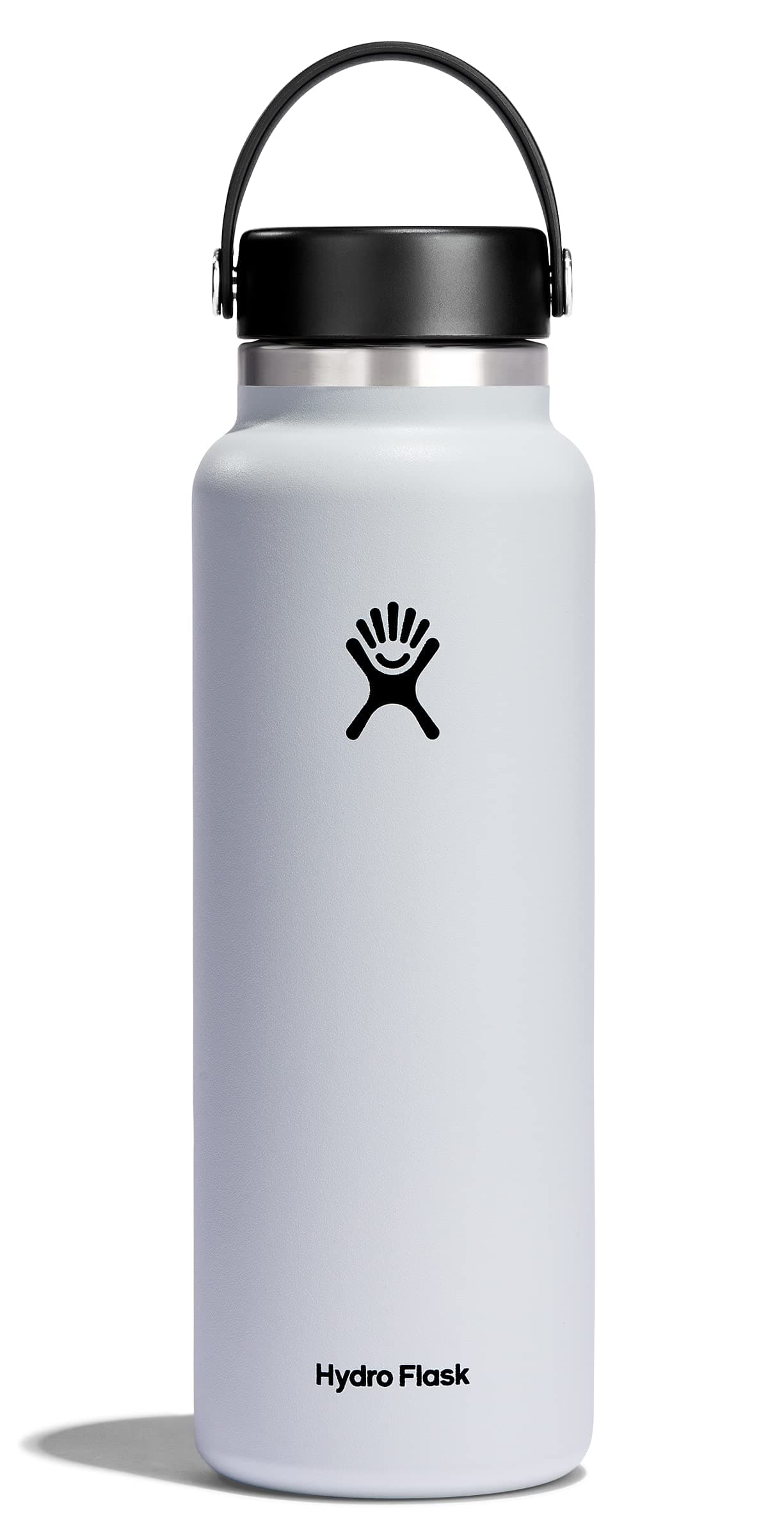 Hydro Flask 40 Oz Stainless Steel Wide Mouth Water Bottle with Leakproof Flex Cap, White