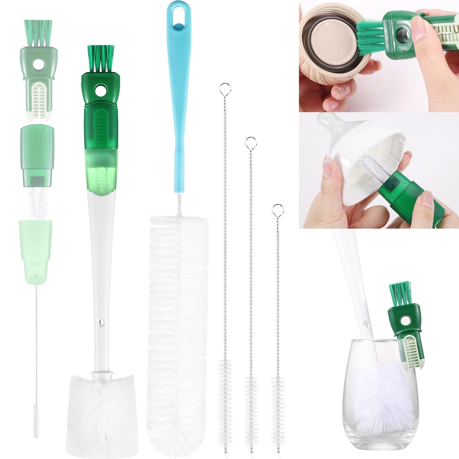 OUTXE 5 Pack Bottle Brush Cleaning Set, 5-in-1 Cup Cleaner Brush