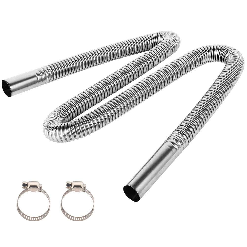 Exhaust Pipe Flex Kit, Steel Exhaust Clamps Bracket Gas Vent Hose Portable Pipe Silence for Air Diesels Car Heater Kit (200cm)