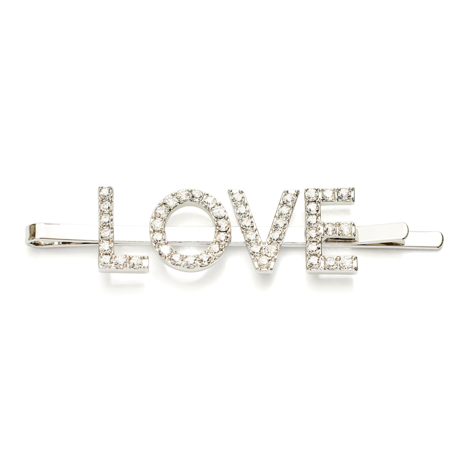 Kleinfeld Womens Bridal 'Love' Bachelorette Crystal Hair Bobby Pin, Love Crystal/Rhodium, One Size