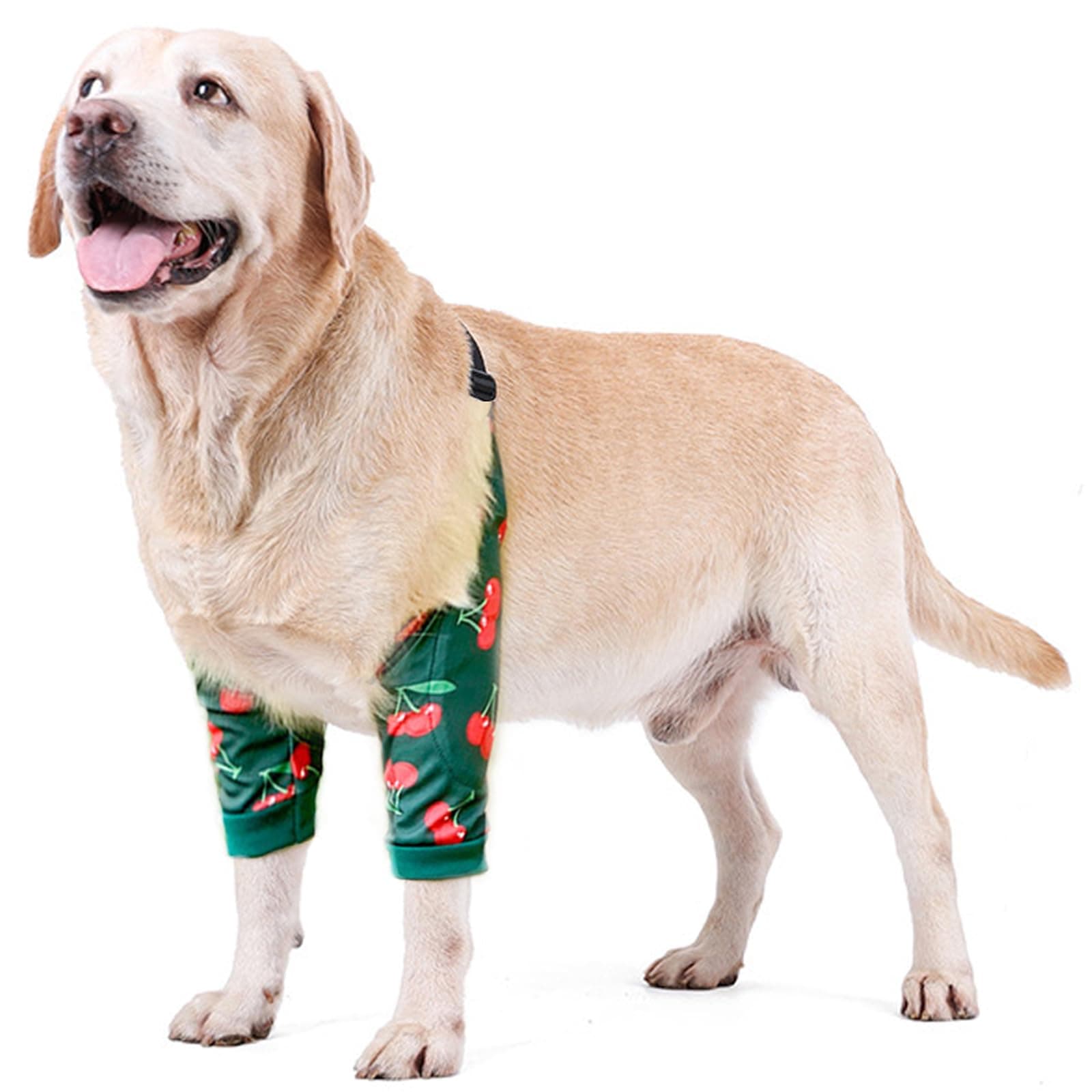 Dog Recovery Sleeve with Elastic Band for Injured Legs or Joints,Adjustable Pet Front Leg Braces Elbow Pads for Small Medium Large Dogs_L(Cherry)