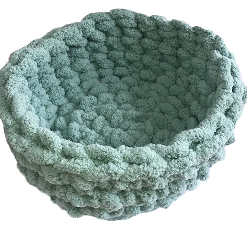 Chunky Knit Chenille Cat House,Chunky Knitted,Pet Furniture,Handmade Cat Cave Bedding,Soft Cozy Kitty Cat Cave Diameter 18"