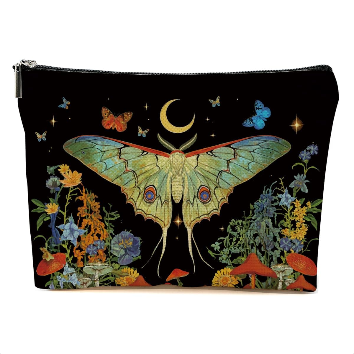 Animal Lover Gifts Makeup Bag Llama Koala Sloth Moth Rooster Dog Cat Cow Bunny Goat Gifts Cherry Cosmetic Bag, Multicolor 0562, 9.61 x 7.41 inches