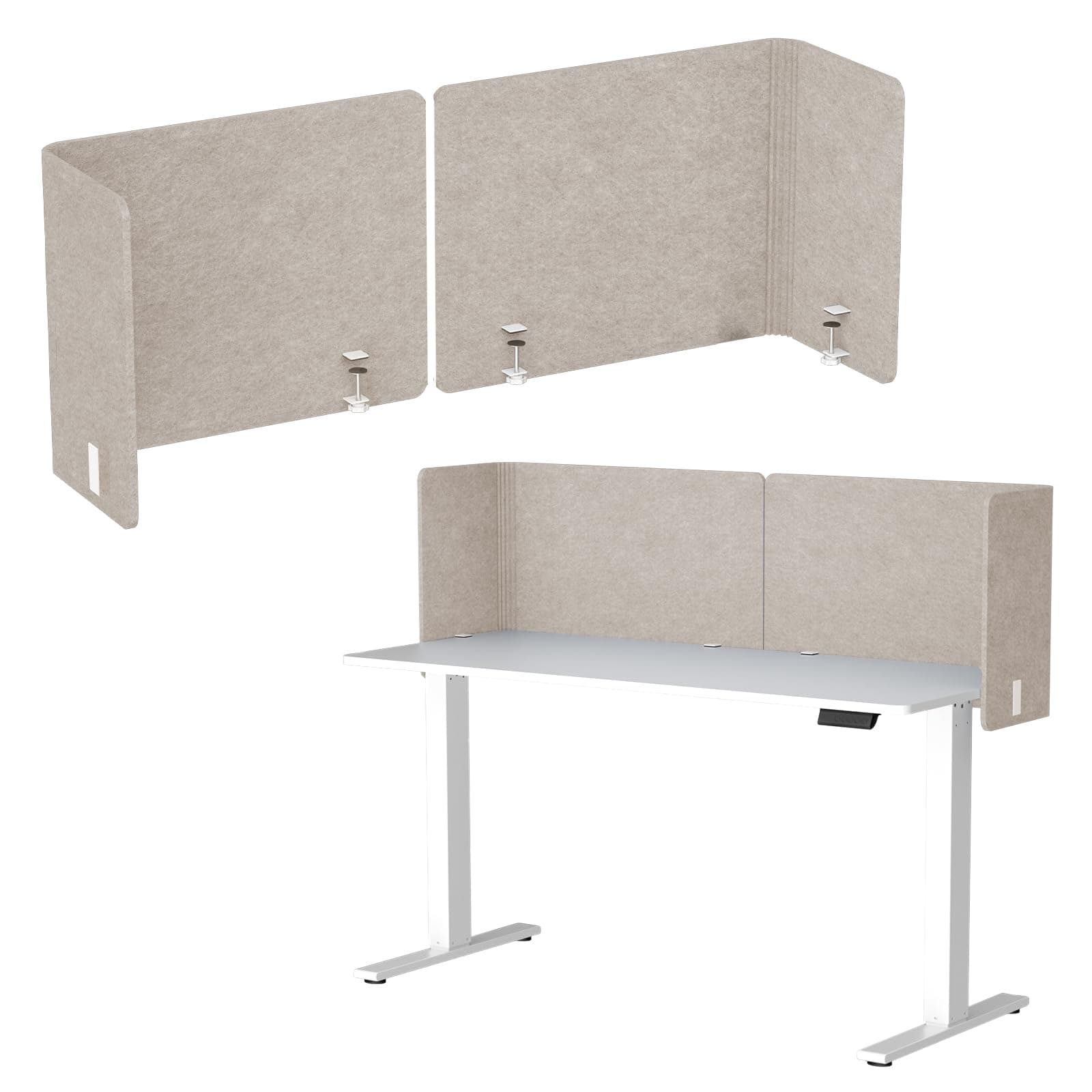 Desk Privacy Panel,2PCS L-Shaped Clamp-On Office Desk Divider,47.2" x 17.7"