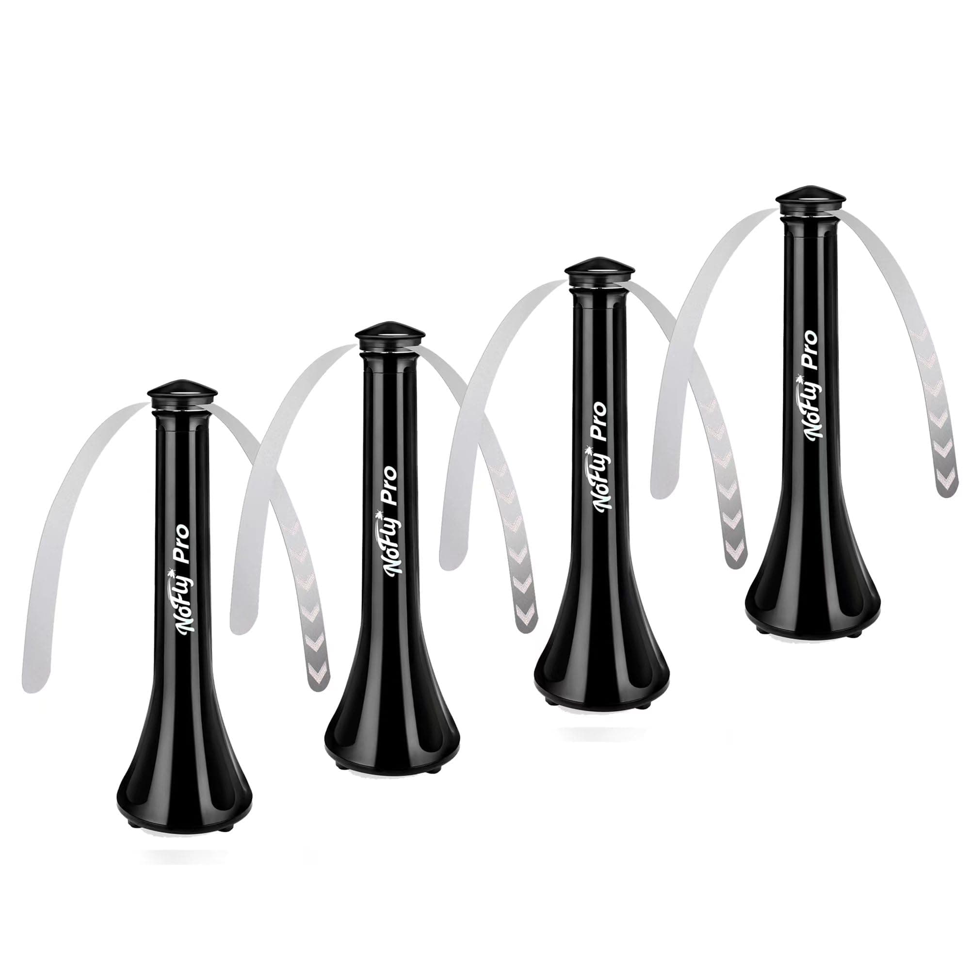 Nofly Pro Fly Fans for Tables 4 Pack for Outdoor or Indoors USB or Batteries Powered Fly Repellent Swatter Fan for Picnic, BBQ, Party, Events(Black-4PC)