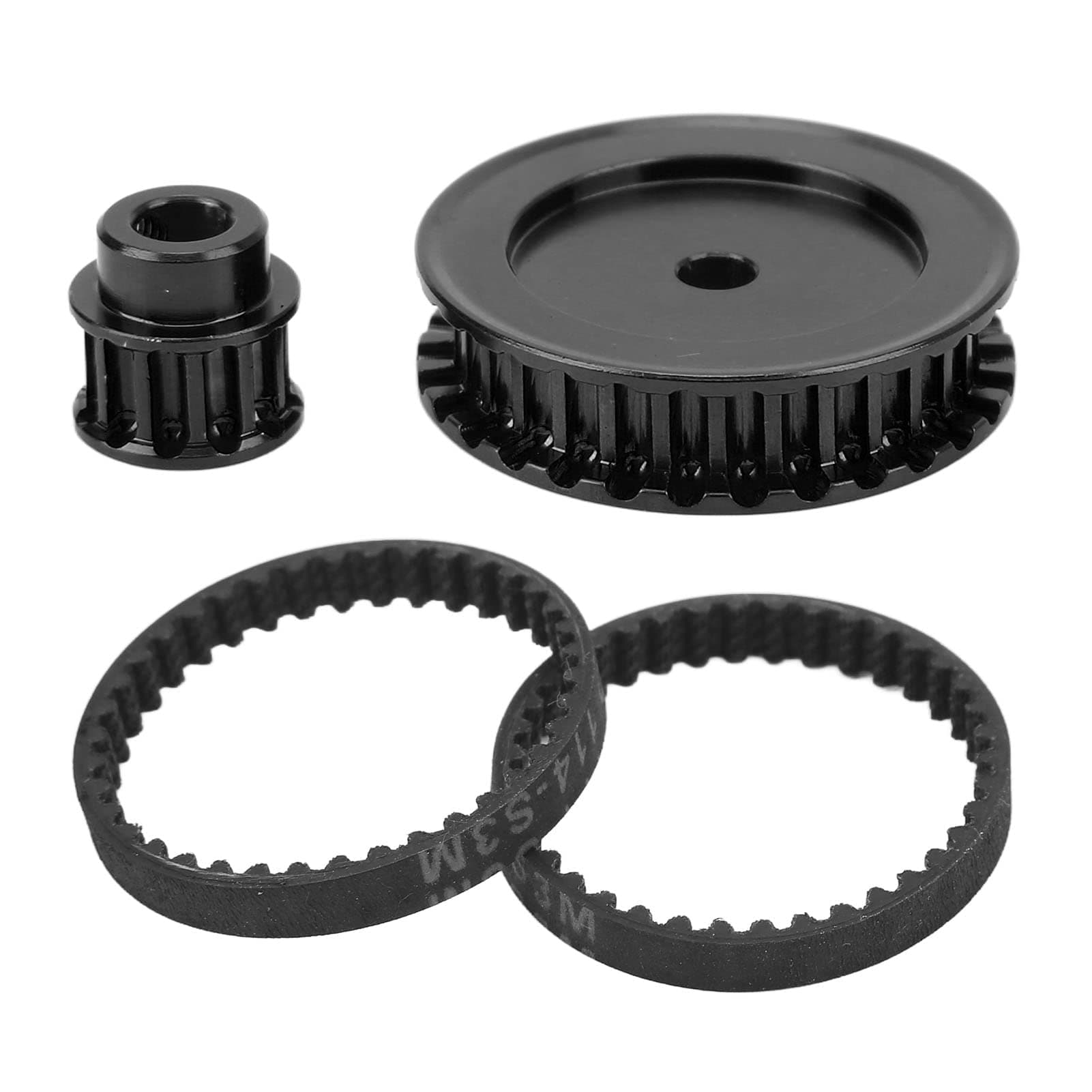Belt Drive Transmission Gear System, 12T 30T RC Drive Belt Low Noise Wear Resnt for 1/10 RC Crawler Car RC Series (Black)