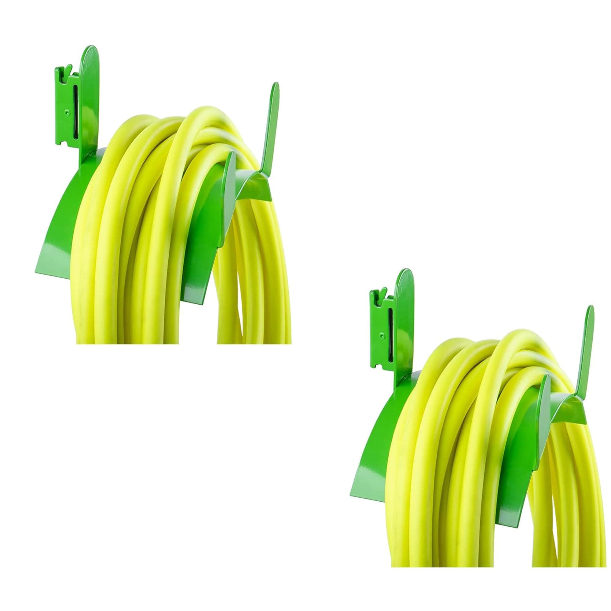 AUTOSwpozo 2 Pack E-Track Hose Holder, Heavy Duty E-Track Hooks for Hoses, Cords, and Cables Organized, Green