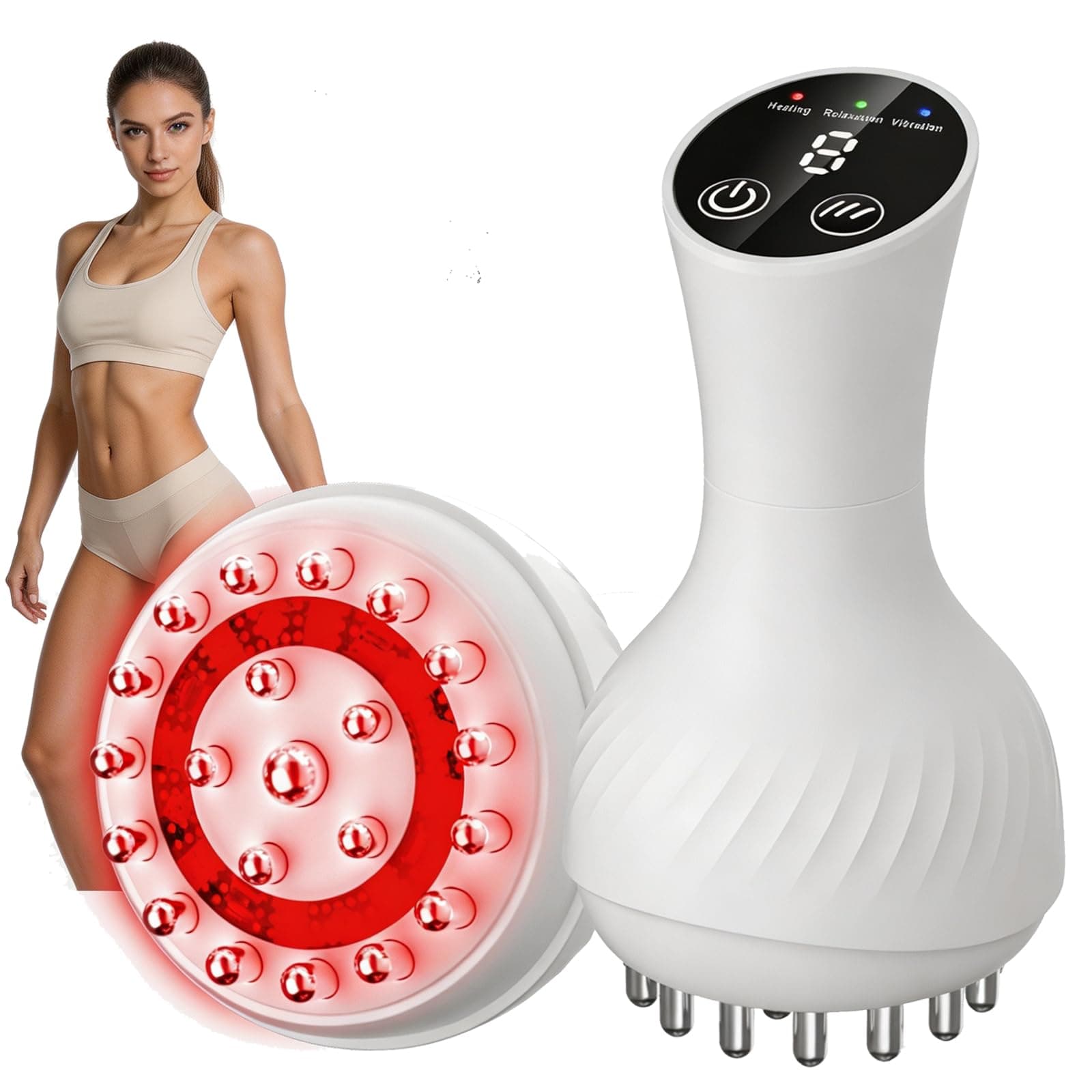 HarrFlow Lymphatic Drainage Massager & Anti Cellulite Massage Tool,New Lymphatic Massager,Helps Reduce Stretch Marks & Cellulite，for Belly, Arms & Legs,Body Sculpting Machine with Heat & Vibration