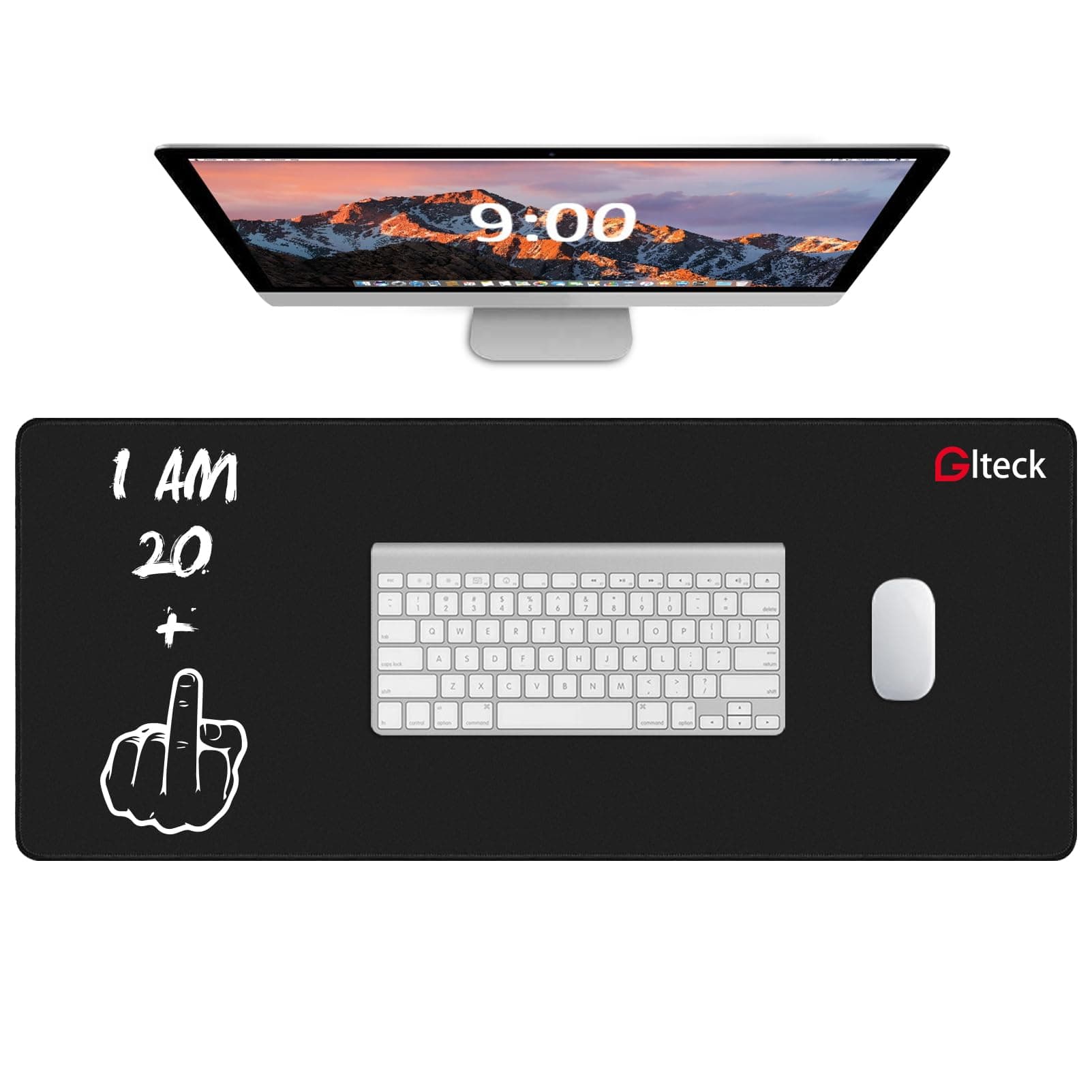 GGLTECK XXXL Large Mouse Pad, Extended Mousepad, 36"x16.5" Non-Slip Rubber Big Mouse Pad XXXL Large Mouse Pad, Stitched Edges with Carrying Bag B-21-BLACK