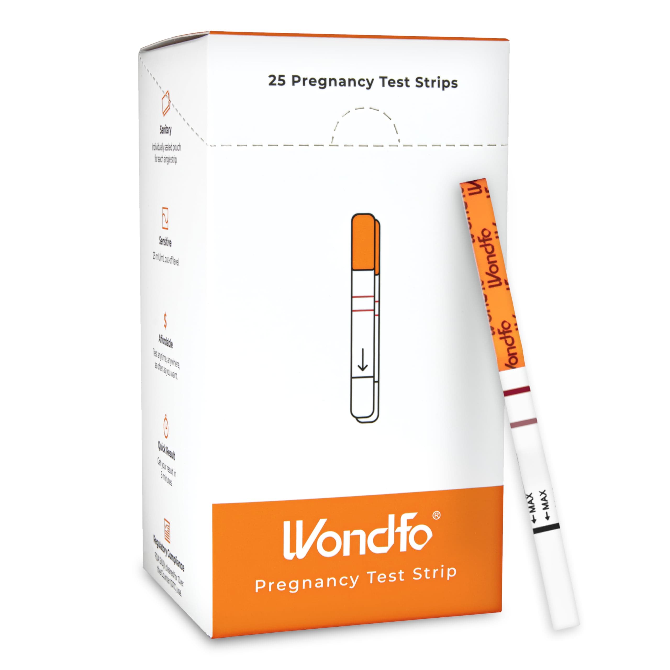 Wondfo Pregnancy Test Strips - 25 Pack Early Detection Pregnancy Tests