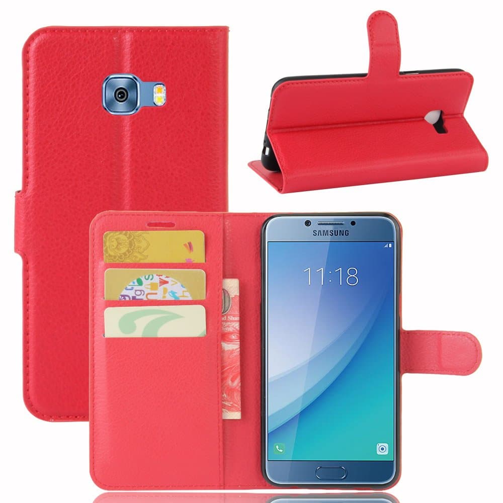 Samsung Galaxy C5 Pro Case PU Leather Stand Wallet Flip Case Cover for Samsung Galaxy C5 Pro,Business Style Phone Protection Shell,The case with[Cash and Card Slots](JFC9-4)