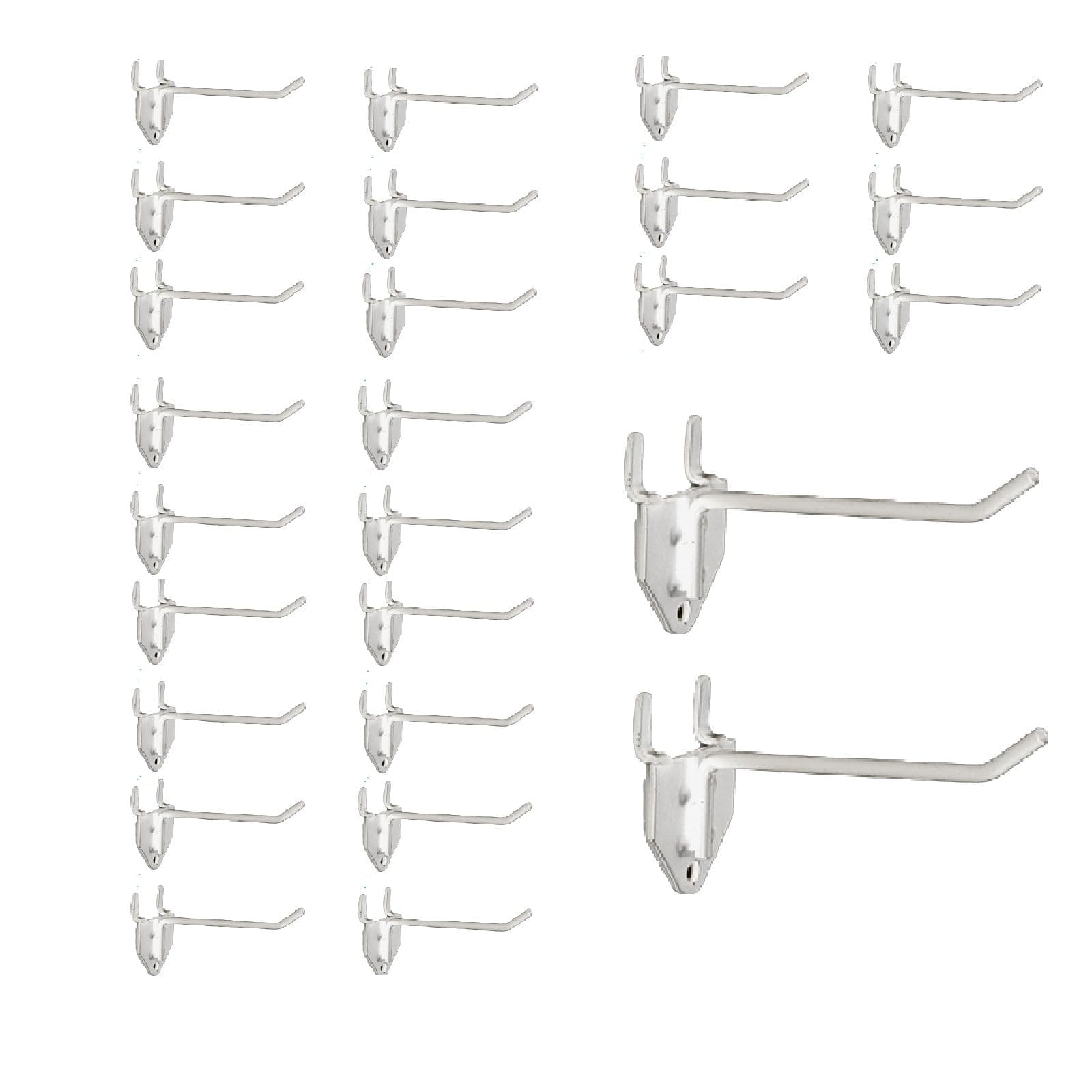 Eastern Tree 30 Packs 4" Metal Pegboard Hooks, Standard Hooks is Fit to Pegboard Display and Pegboard Panels, White