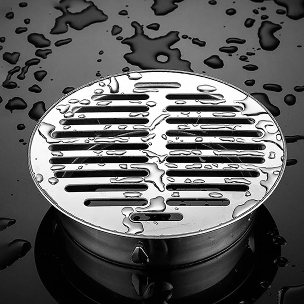 BERWDUXA Stainless Steel Floor Drain Cover Round Snap-in Drain Filter 2" 3" 5" 7" 8" Anti Blocking Sewer Drain Cover For Washroom Balcony(180mm/7.1in)