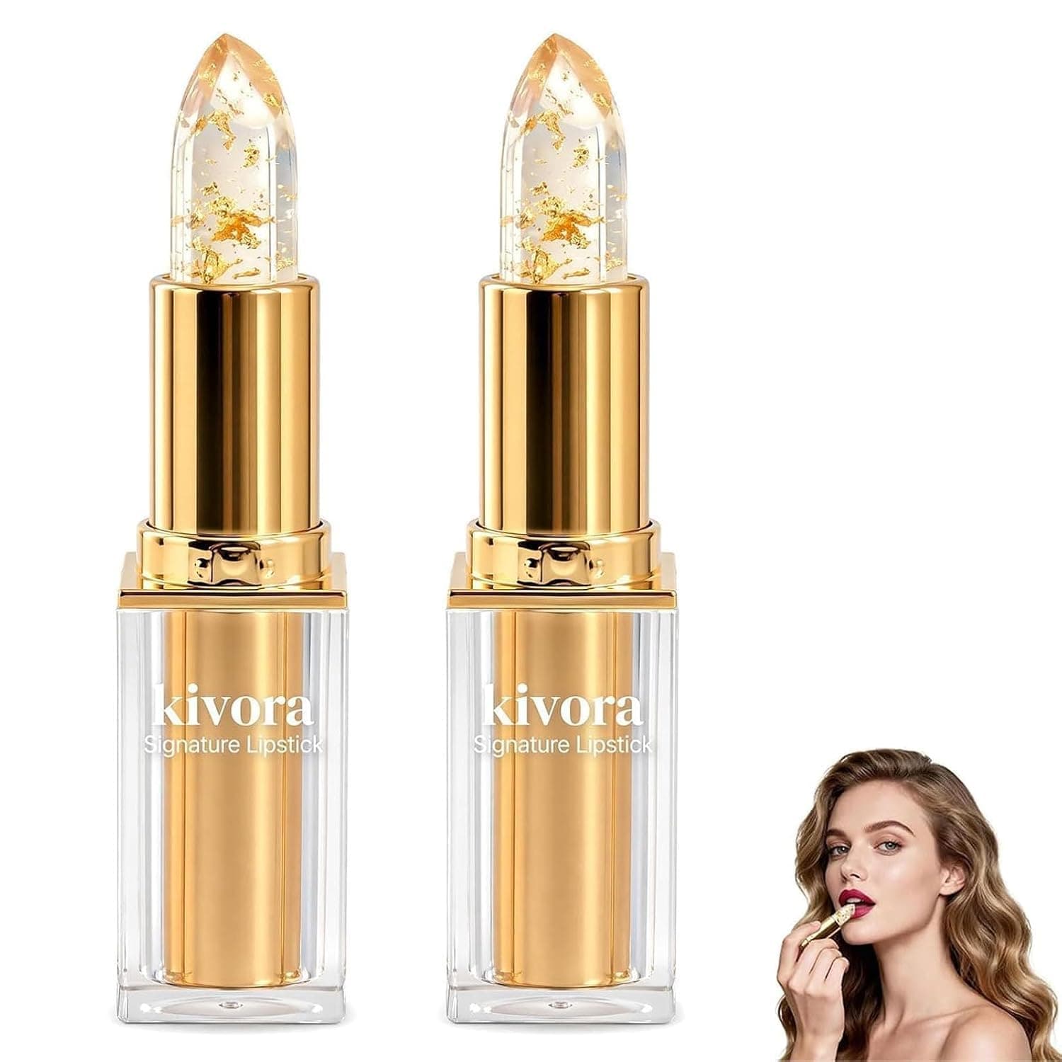 Kivora Lipstick for Mature Lips Upgrade, PH Color Changing Lip Balm-2PCS