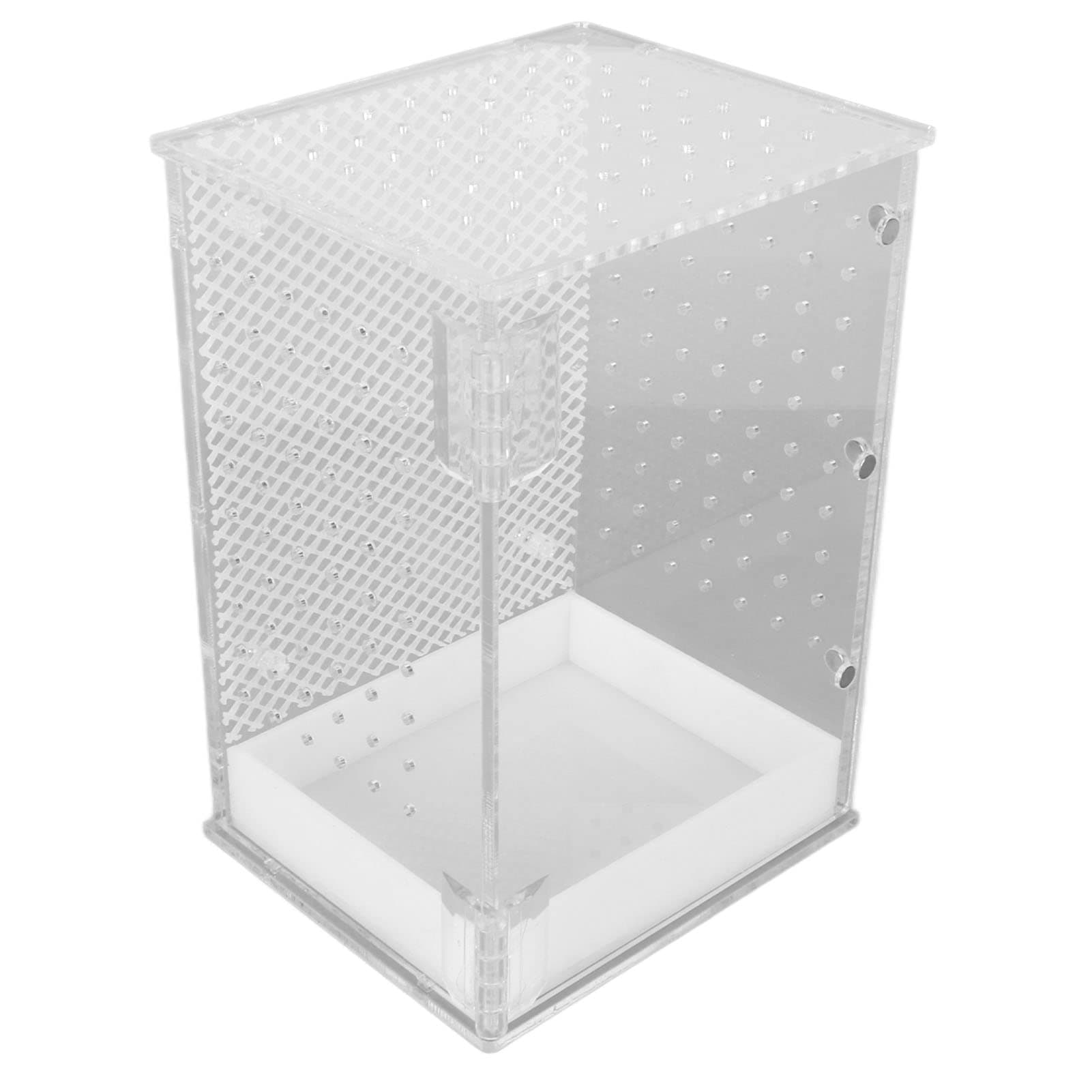 Magnetic Acrylic Reptile Cage, Reptile Terrarium Tank with Pull Out Bottom Box, Clear Acrylic Reptile Tank for Jumping Spiders Tarantula Small Tree Dwelling Reptiles (10KG
