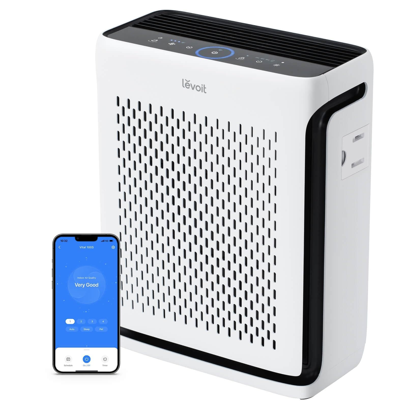 LEVOIT Purificador de aire para el hogar, habitación grande de hasta 1074 pies cuadrados con monitor de calidad del aire, AHAM VERIFIDE, WiFi inteligente, prefiltro lavable, modo de sueño HEPA para