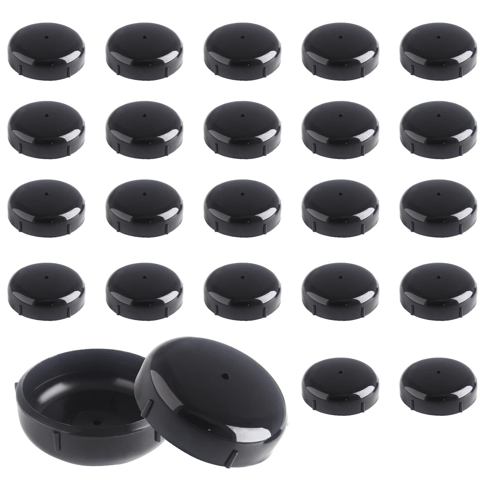 Biaungdo 24 Pack 1.5 Inch Wrought Iron Patio Furniture Feet, Patio Furniture Seating Glides, Round Outdoor Chair Leg Floor Protectors, End Cap Feet Inserts(Black)