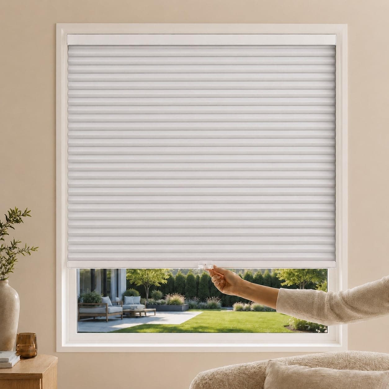 CHICOLOGY Cordless Cellular Shades, Room Darkening, Evening Mist, 52.5x48