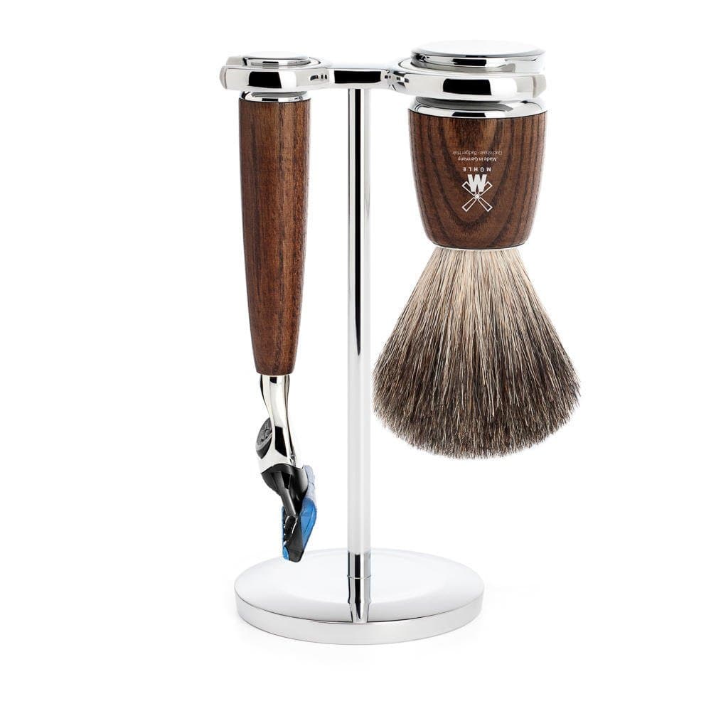 MÃHLE RYTMO 3-piece Pure Badger 5-Blade Razor Modern Luxury Wet Shaving Set