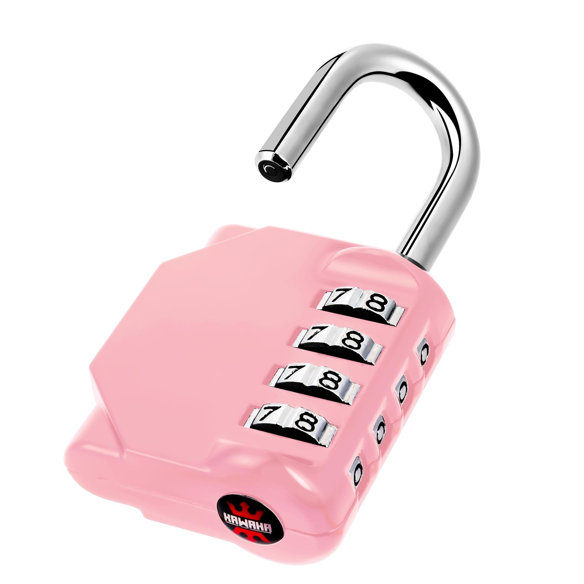 KAWAHA CL11RQ Combination Lock, 4 Digit Outdoor Combination Padlock Set Your own Combination for Gym Locker Lock, School, Gates, Doors, Toolbox, Hasps and Storage (Rose Quartz *1)