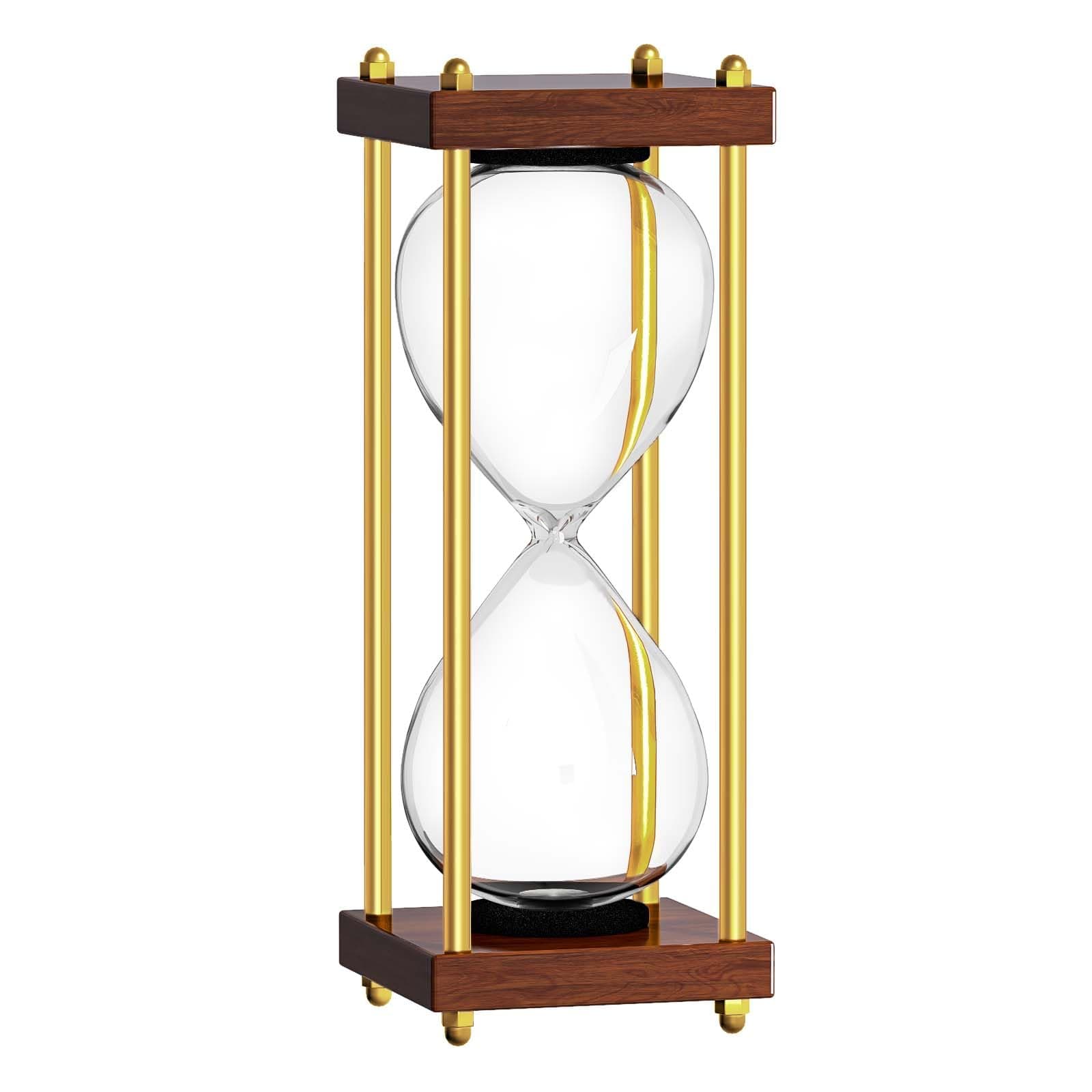 ABXKZ Empty Hourglass Timer, Large Fillable Hourglass, Wooden Retor Hour Glass, Sandglass for Reloj de Arena, Creative, Wedding, Decoration, Office, Home, Black