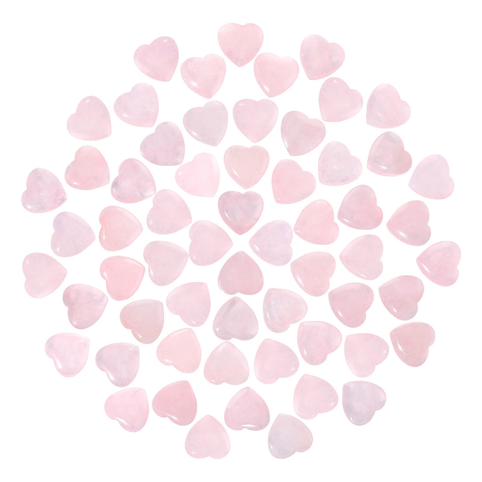 Guiqulai 60 Pcs Rose Quartz Crystals,Heart Natural Polished Crystal 0.8 Inch