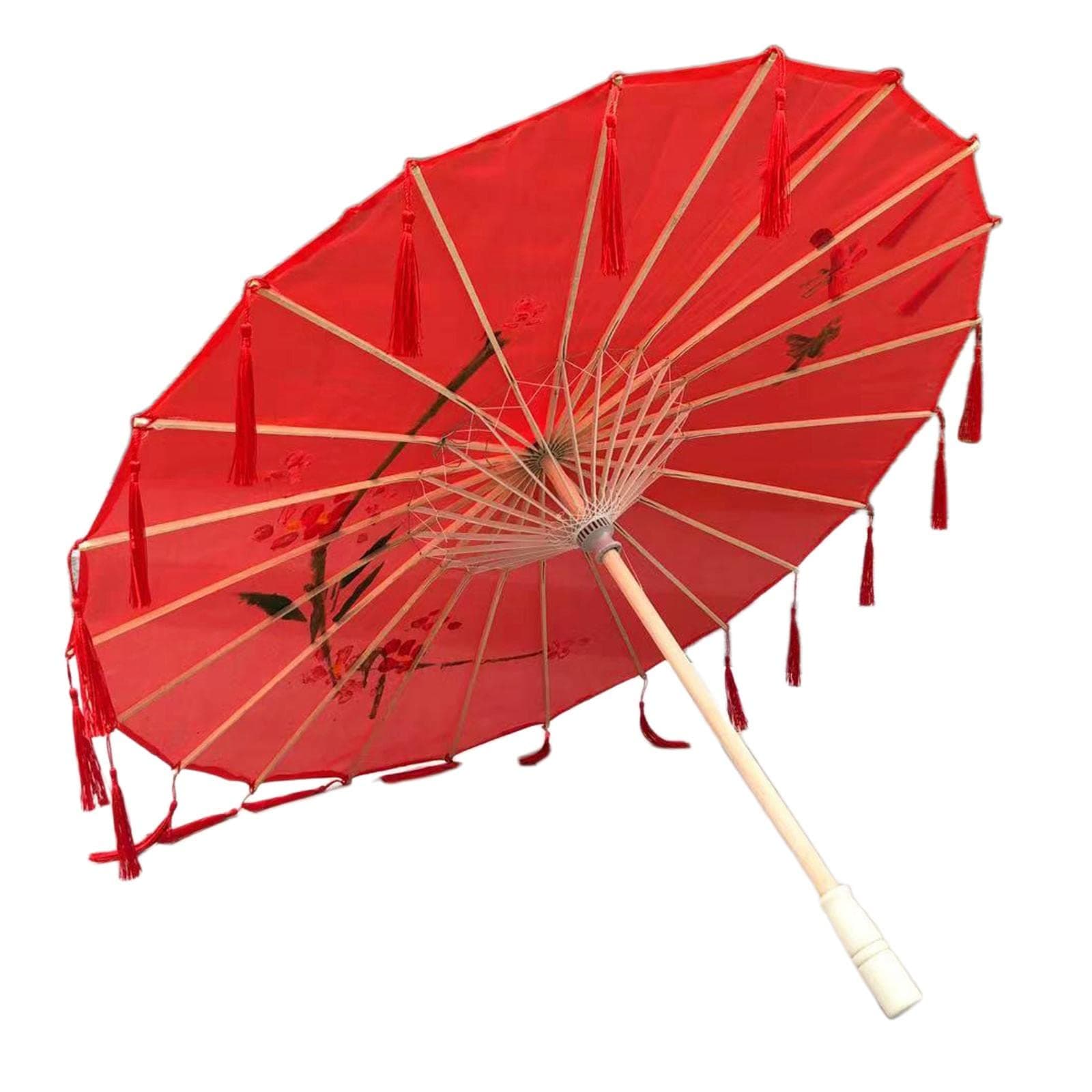 Elegant Handmade Paper Parasol for Outdoor Weddings and Events, Red
