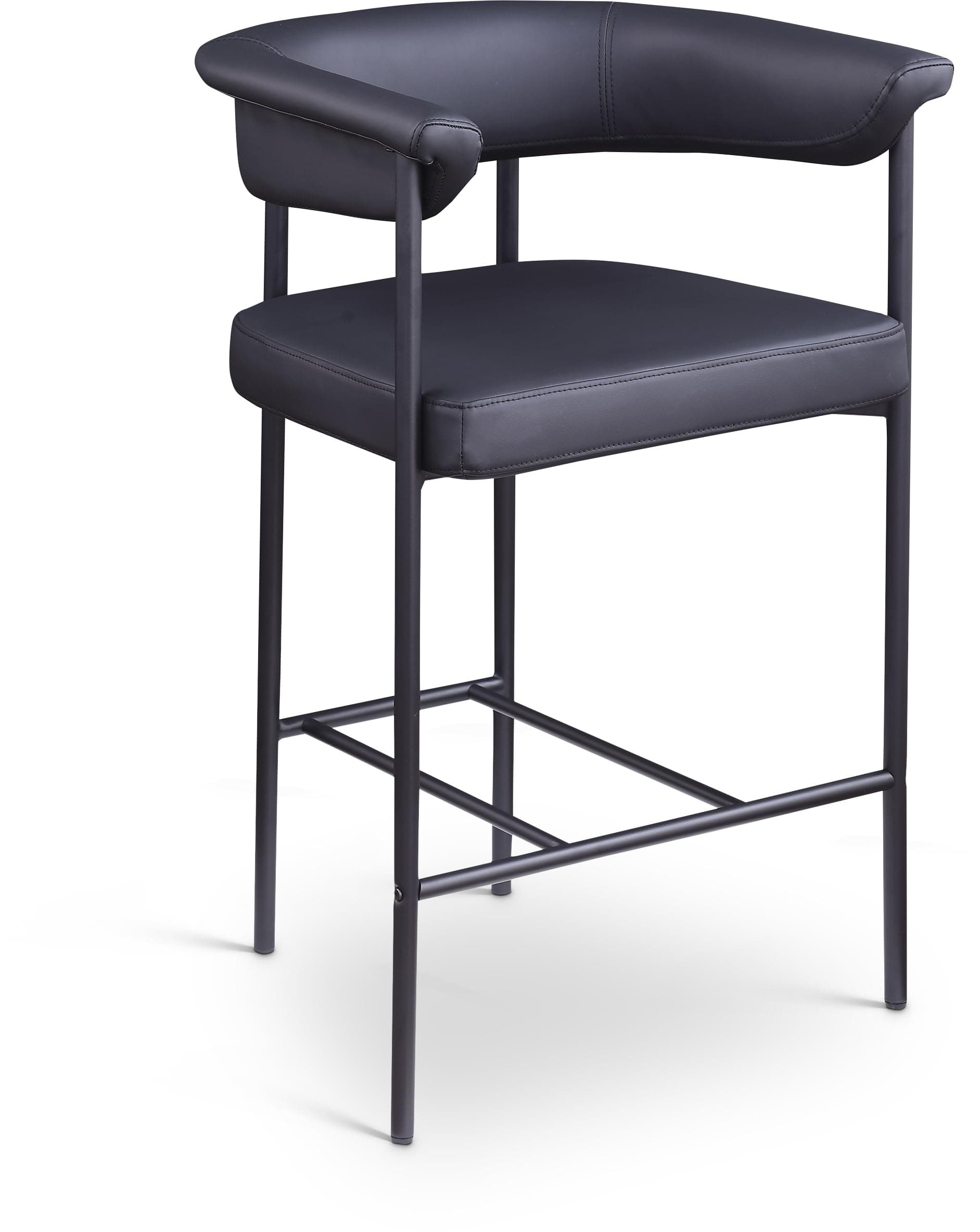 Meridian Furniture Malin Black Vegan Leather Counter Stool (Set of 2)