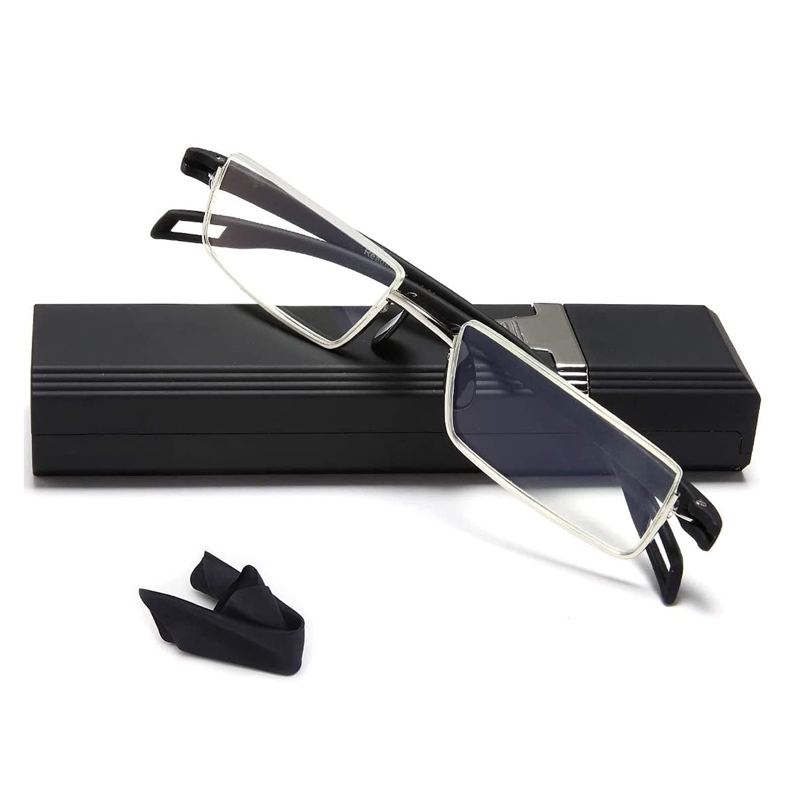 Half Frame Reading Glasses Men&Women - Anti Harmful Blue Light Glare UV400 Quality Black Readers +2.0