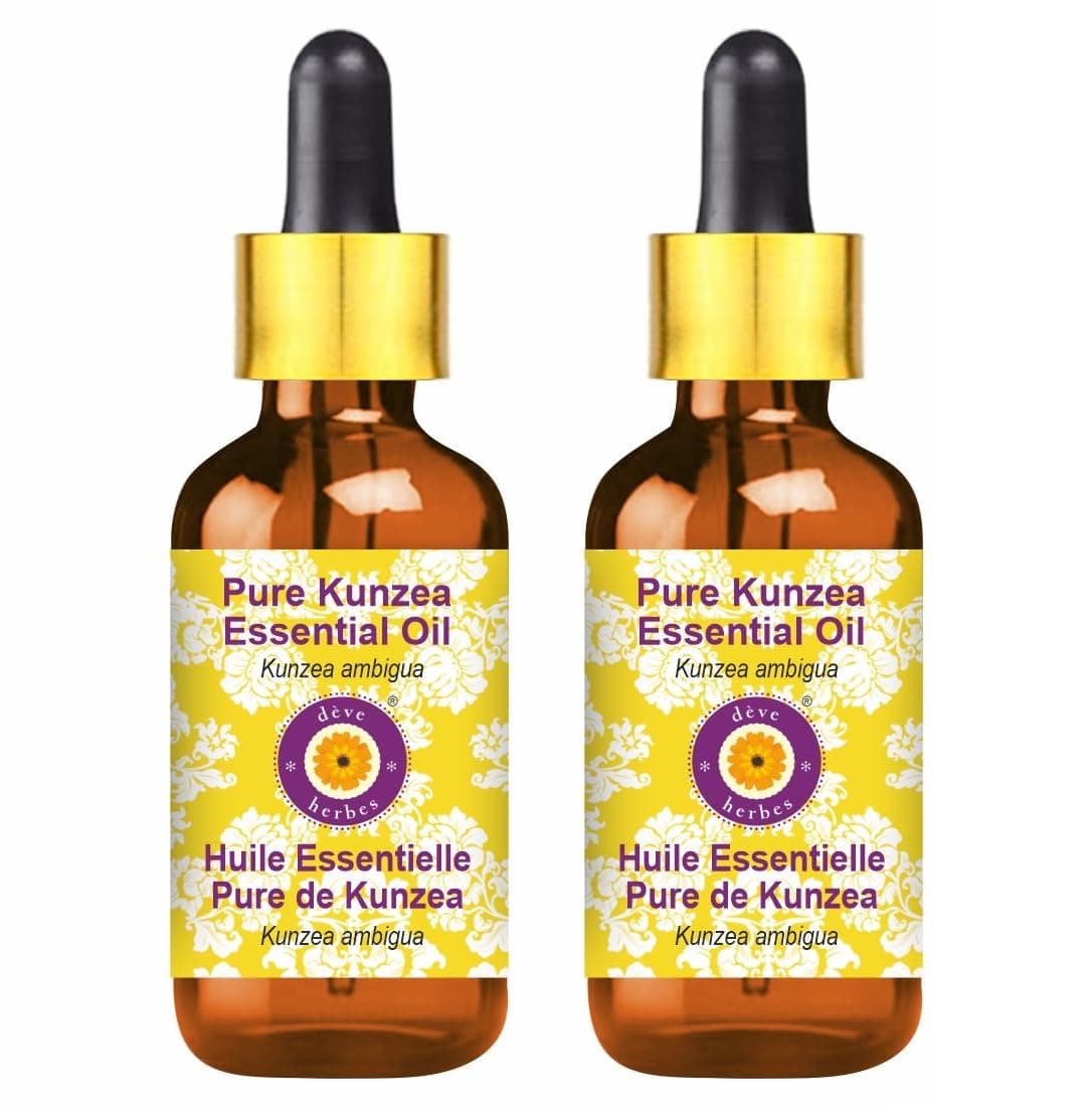 Deve Herbes Kunzea Essential Oil (Kunzea ambigua) with Glass Dropper Steam Distilled (Pack of Two) 100ml X 2 (6.76 oz)