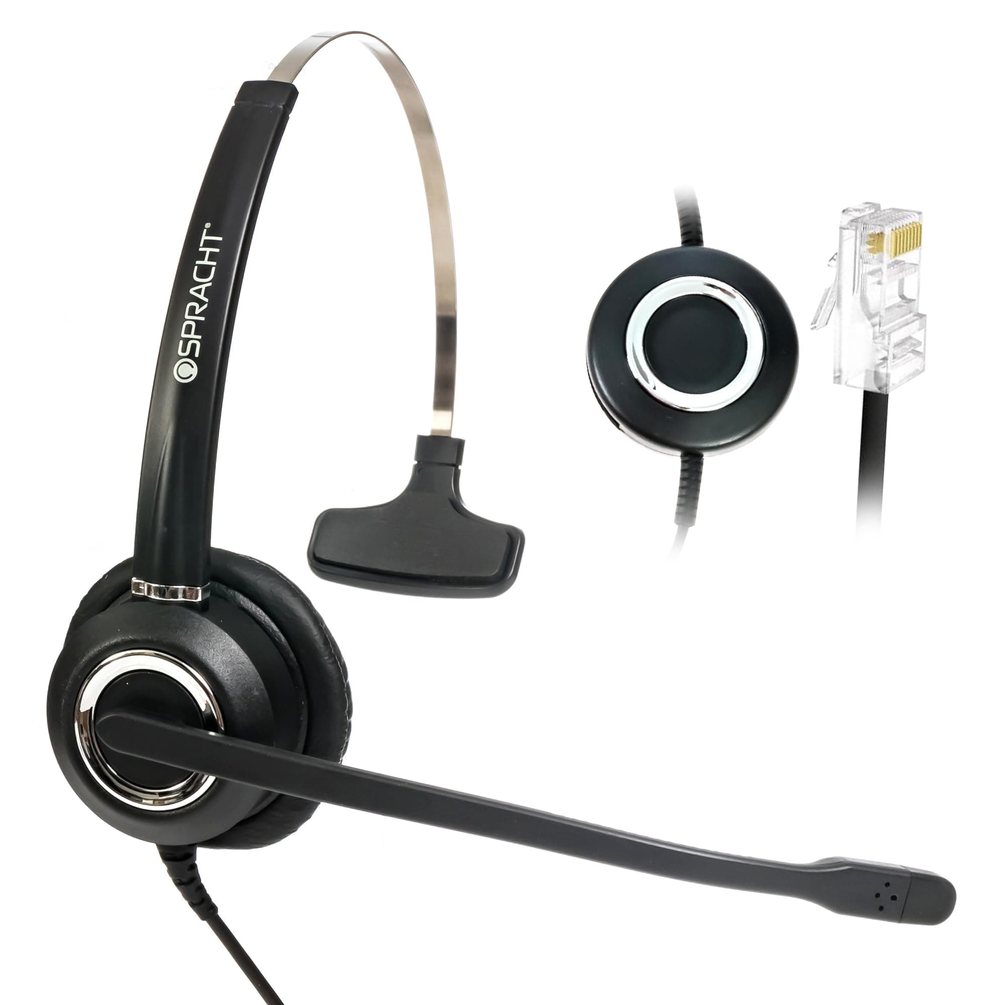 Spracht ZUMRJ9M Universal Desktop Headset - Monaural, Black