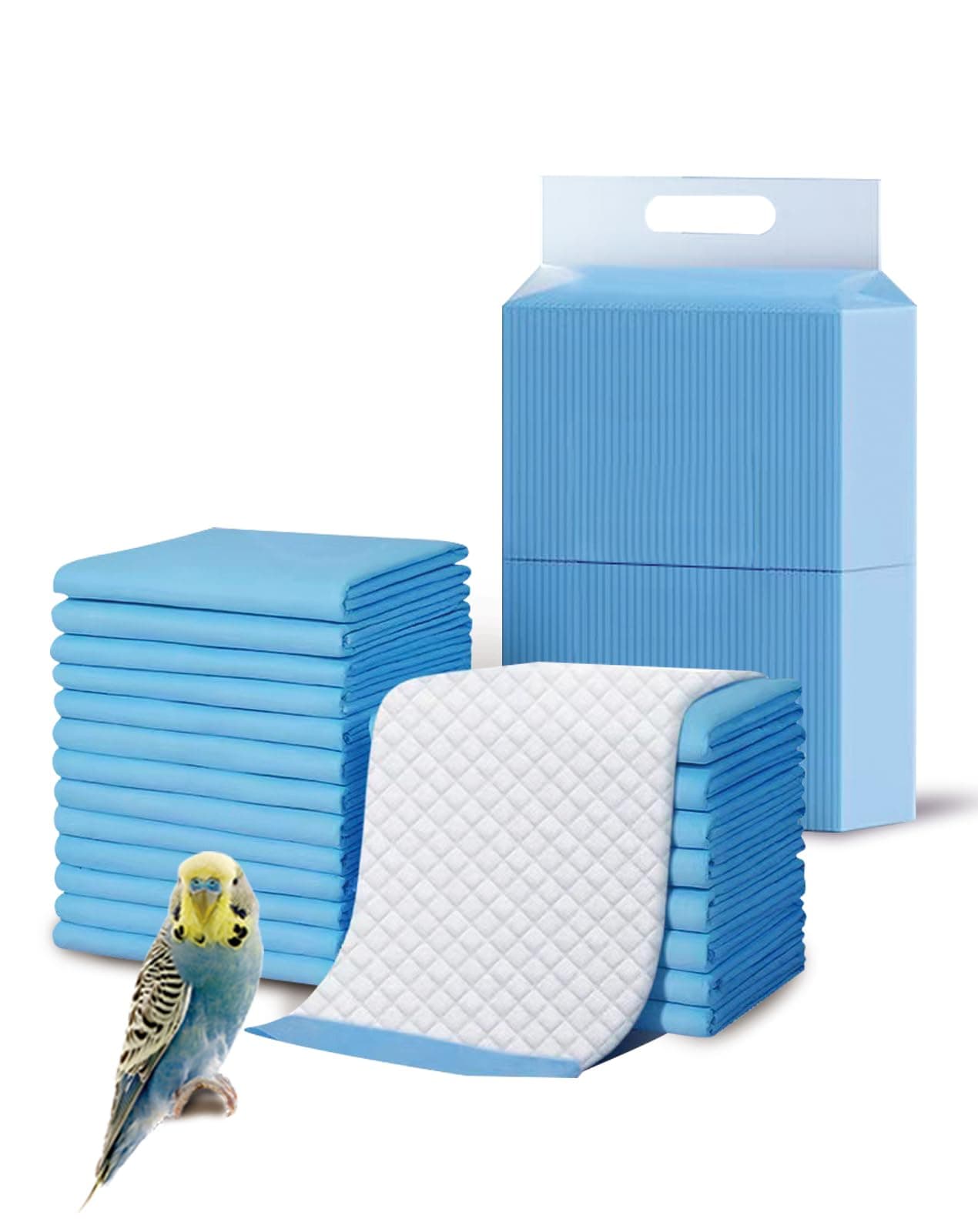 Niwaes 23.6" X 23.6" Disposable Bird Cage Liner 40 Pcs Lagre Birds Cage Liners Super Absorbent Birdcage Liners Parakeet Cage Training Accessories with Quick-Dry Surface for Cockatiels Doves Canaries