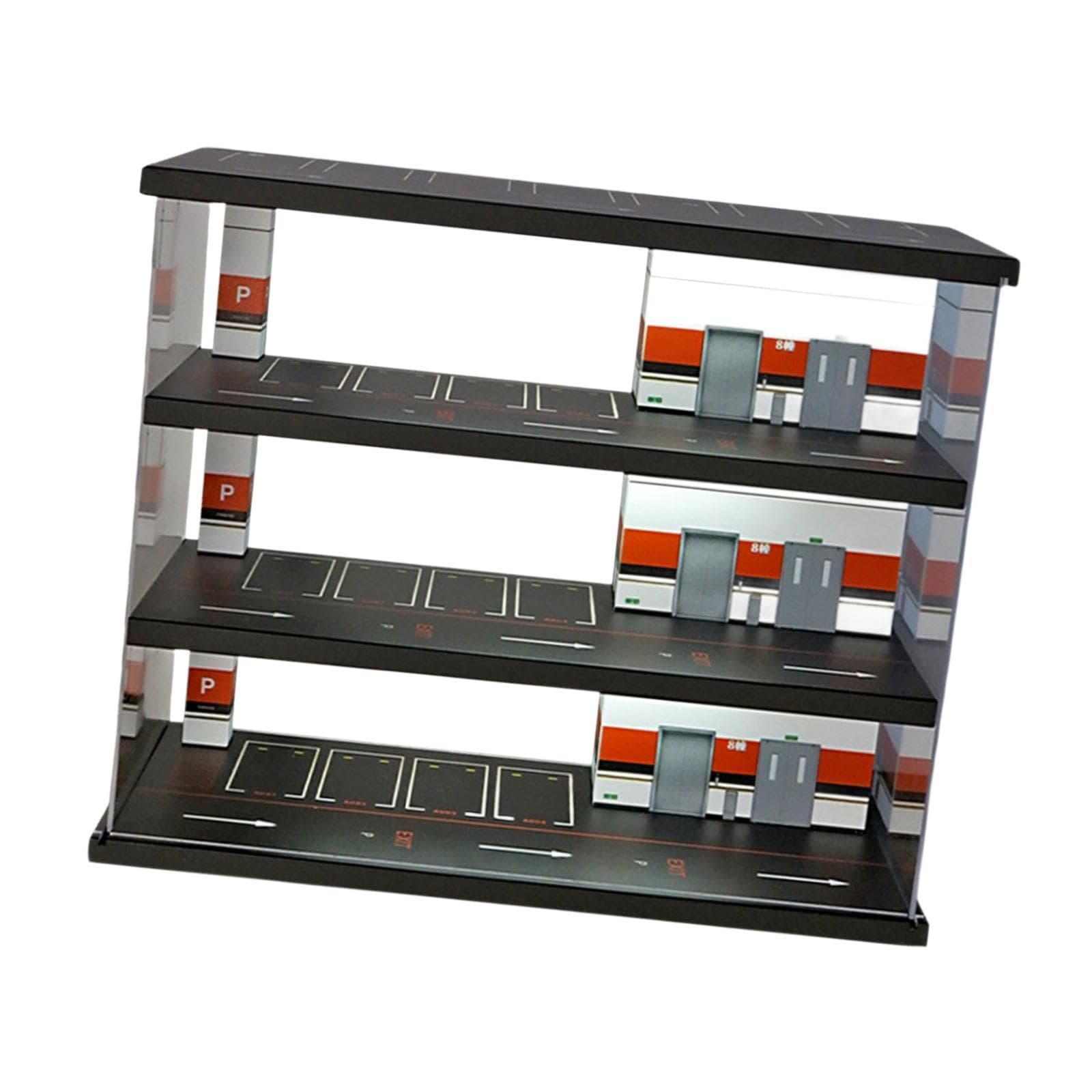 Milageto 1:64 Scale Diecast Wheels Display Case Collectibles Layout Acrylic Cover Vehicle Scene Toy Diecast Car Display for Model Cars