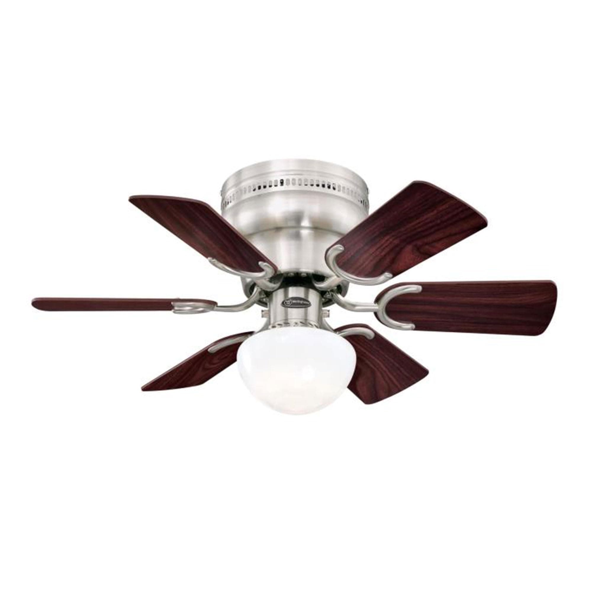 Petite Ceiling Fan + Light Kit, Brushed Nickel, 30-In. -72307
