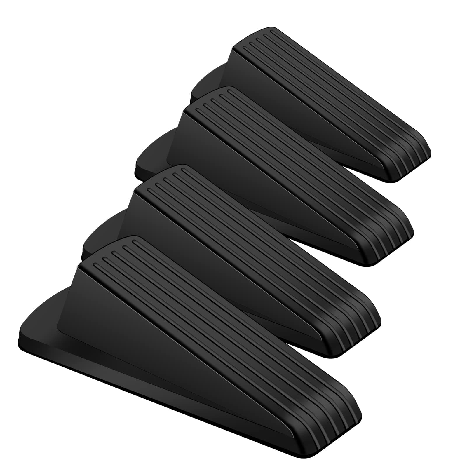 Door Stoppers, 4 Pack Premium Rubber Door Stoppers for Bottom of Door Security Rubber, Door Stopper Wedge for Carpet Heavy Duty Door