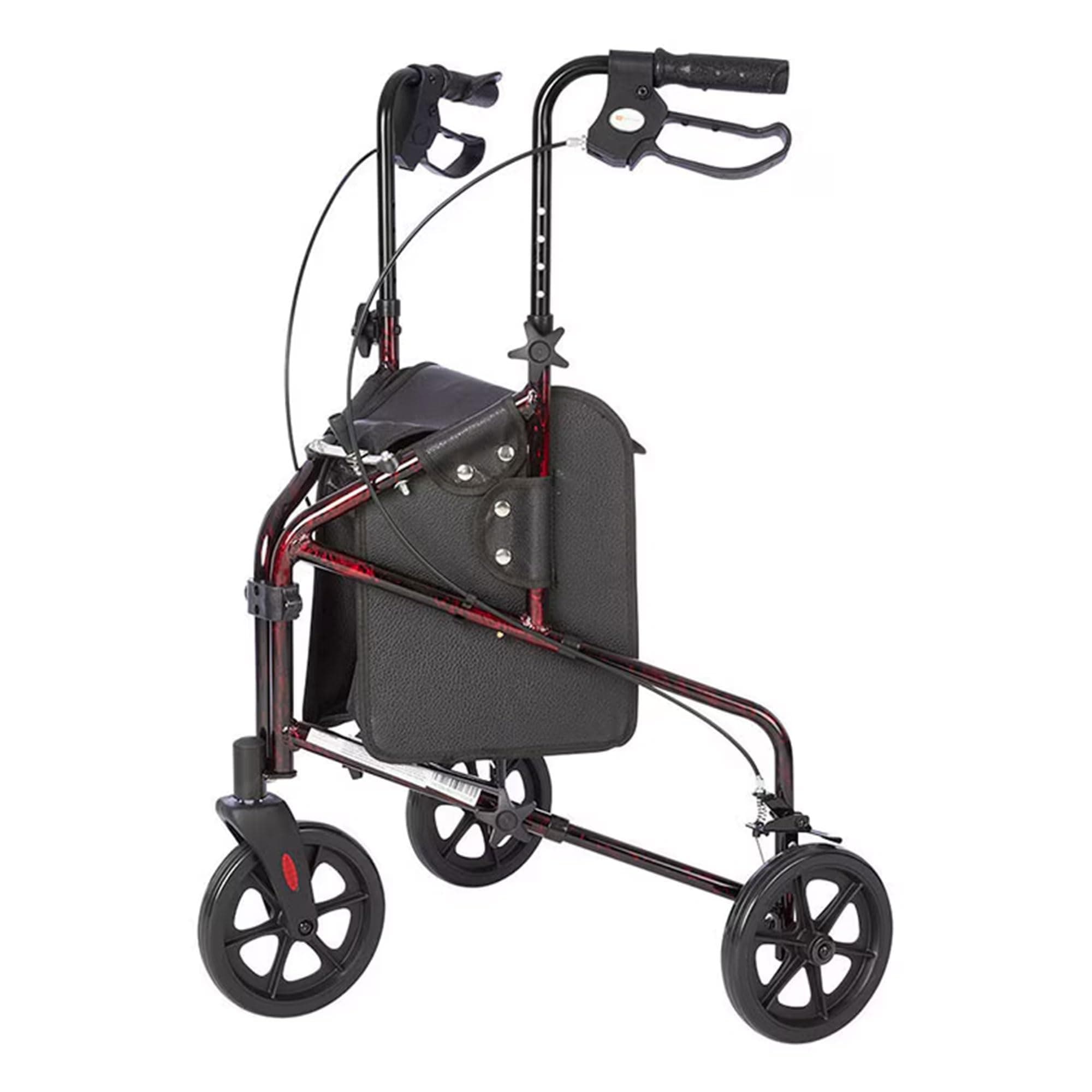 Rhythm Healthcare Rally Lite 3-Wheel Rollator Walker, 250-Lb, Laser Red