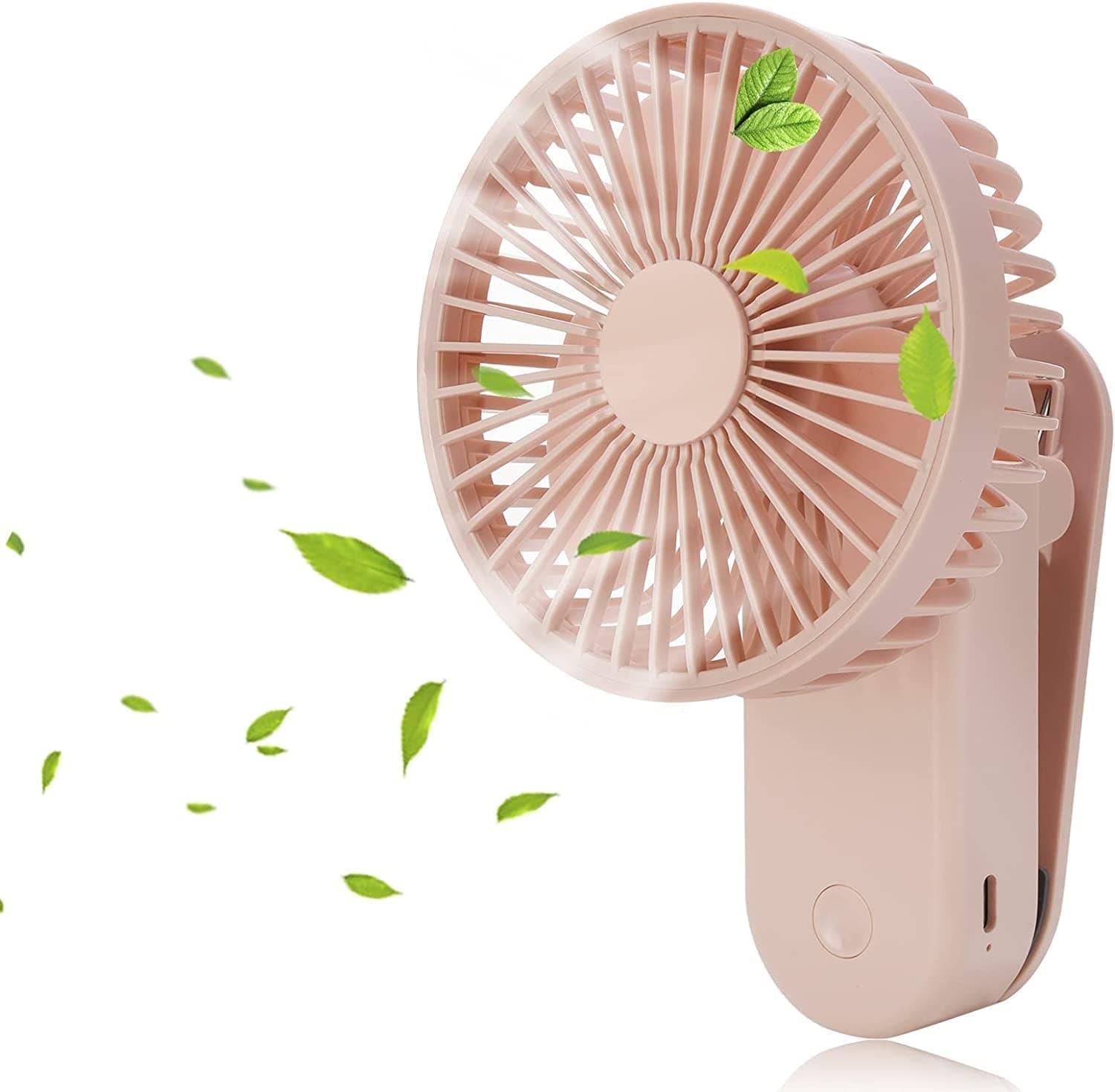 Portable Mini Magnetic Clip On Personal Fan for Indoor, Outdoor, Office, Car & Travel, Pink