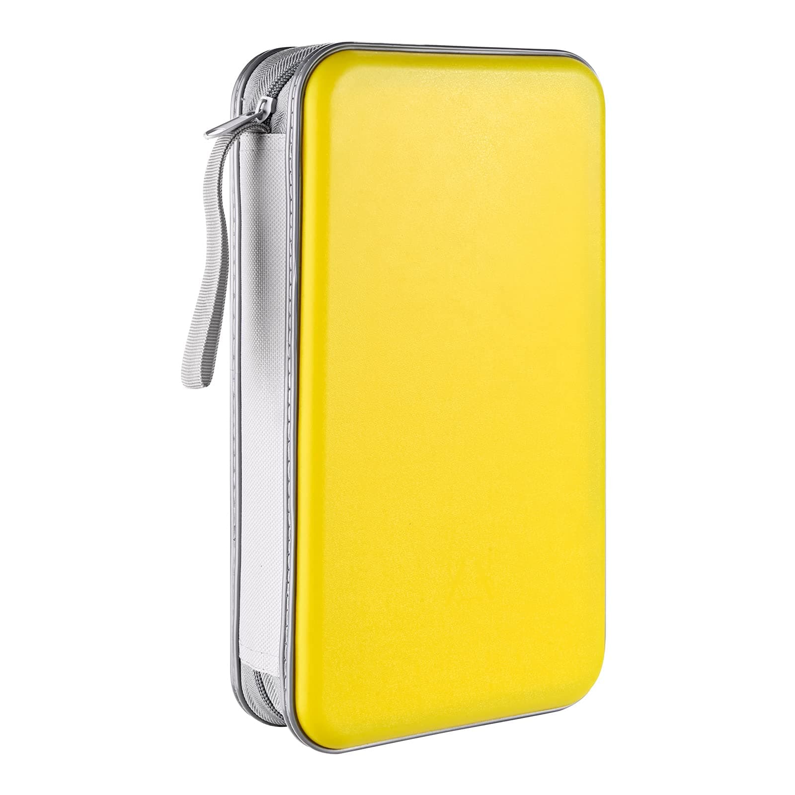 LIOVODE DVD Case, 96 Capacity CD Case Portable CD Case Holder Storage Hard Plastic DVD CD Wallet Holder Organizer for Car(Yellow)