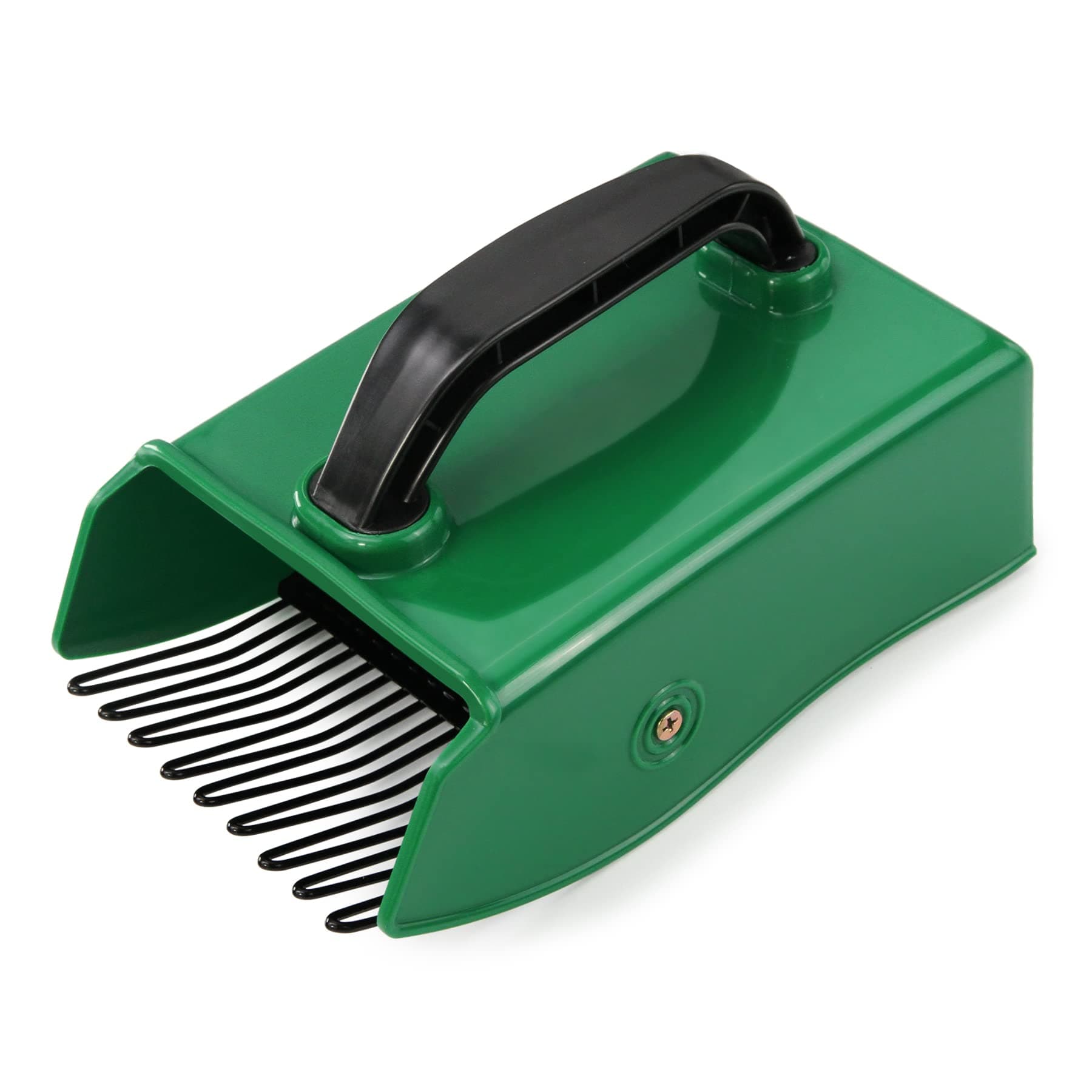 GUGULUZA Blueberry Picker Scoop, Plastic Berry Picker with Metallic Comb, Blueberry Rakes Harvester with Ergonomic Handle for Easier Berry Picking, 9" x 5.5" (Green & Black)