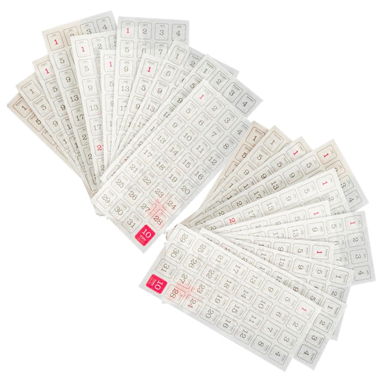 Parliky 24sheets Monthly Index Stickers Cost Calendar Printing Stickers for Office Workers