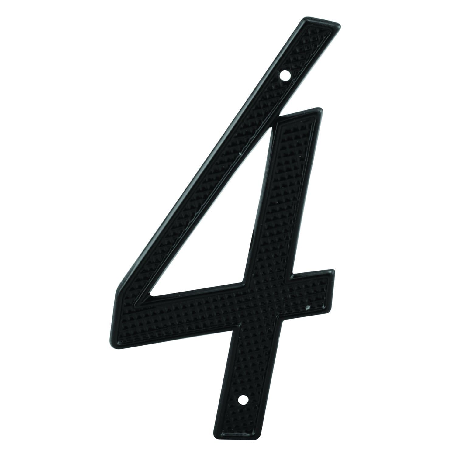 Prime-Line MP4114 House Address Number "4", Black Finish, Zinc Diecast, 4 inch (2-pack)