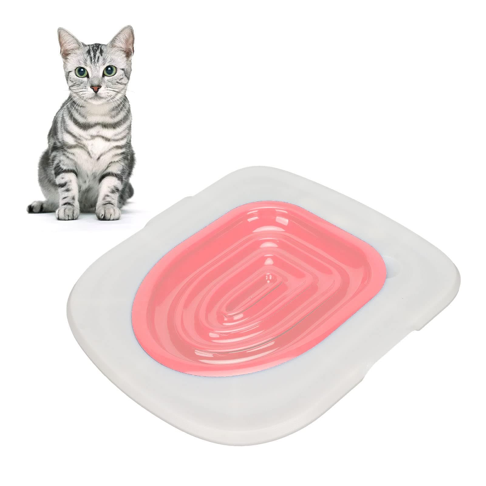 Cat Toilet Training Kit, Reusable Pet Cat Toilet Seat Trainer Cat Litter Mat Kit Potty Toilet Training System Urinal Seat Potty for Pet Cat Kitty Puppy to Use The Toilet ()