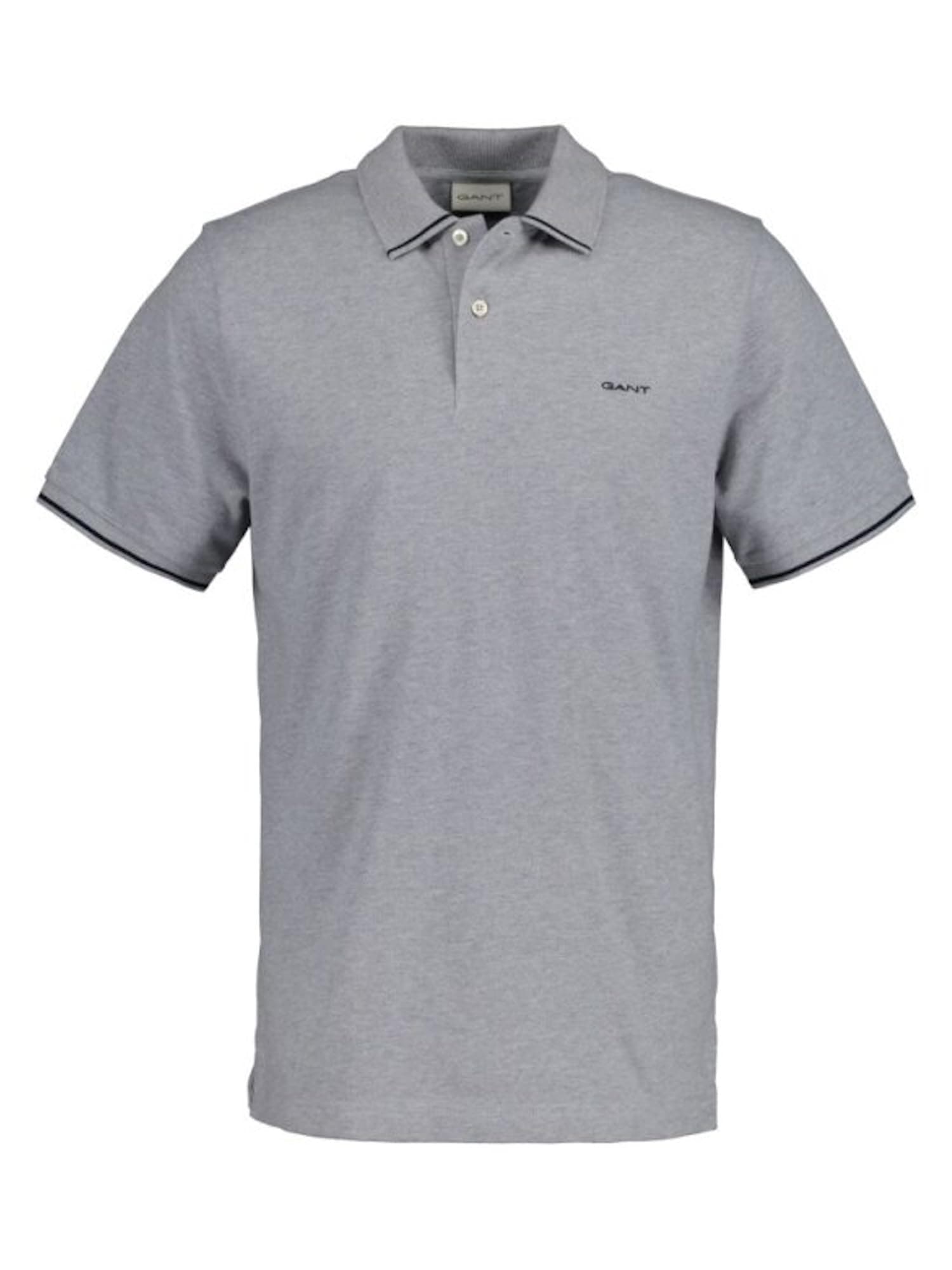 GANT Men's Tipping SS Pique Rugger, Grey Melange, S