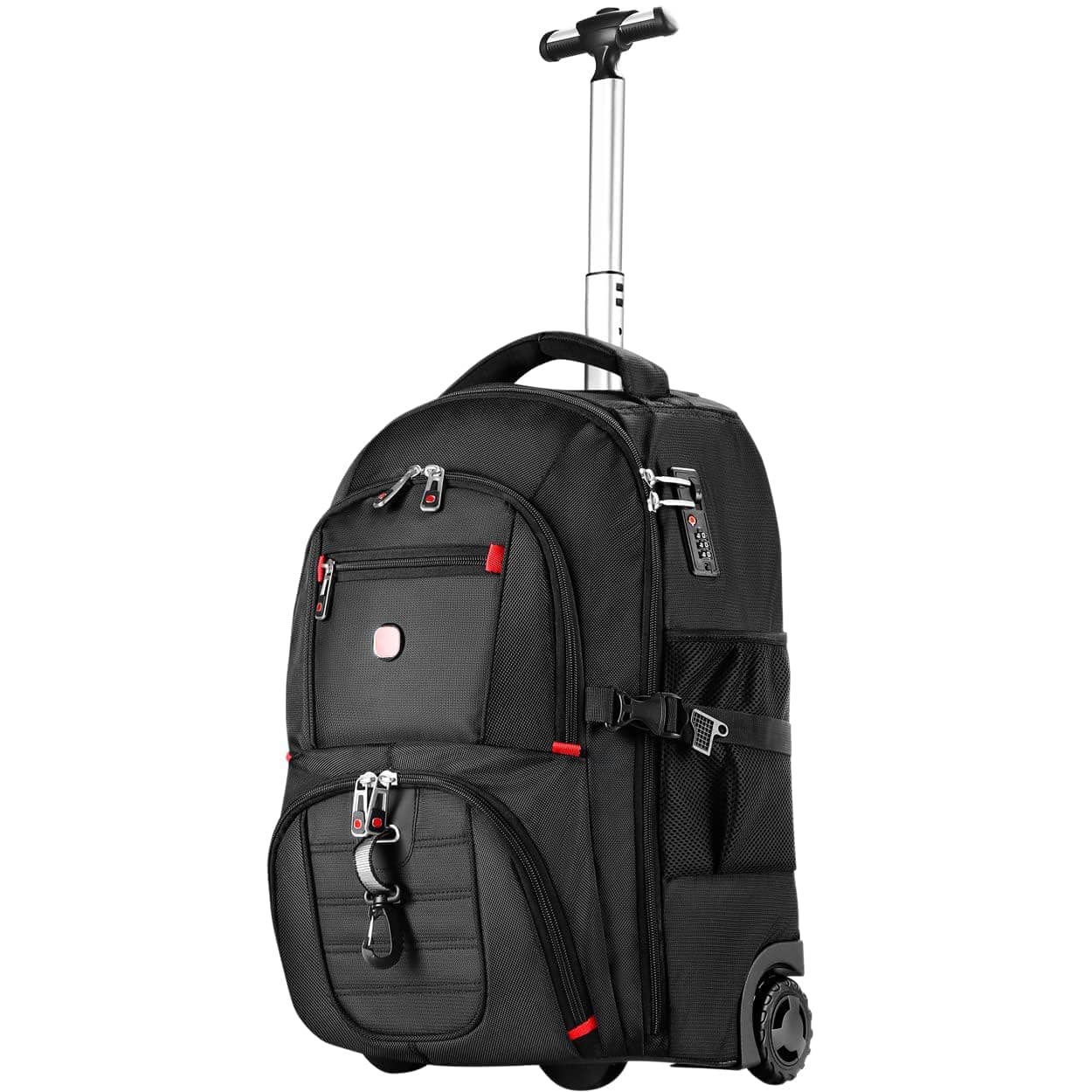star cloud 21x14x9 Rolling Backpack with Wheels - Water-Resistant, 17.3" Laptop Compartment, Ideal Carry-On for Overnight Travel, College, Work - Wheeled Business Backpack for Adults