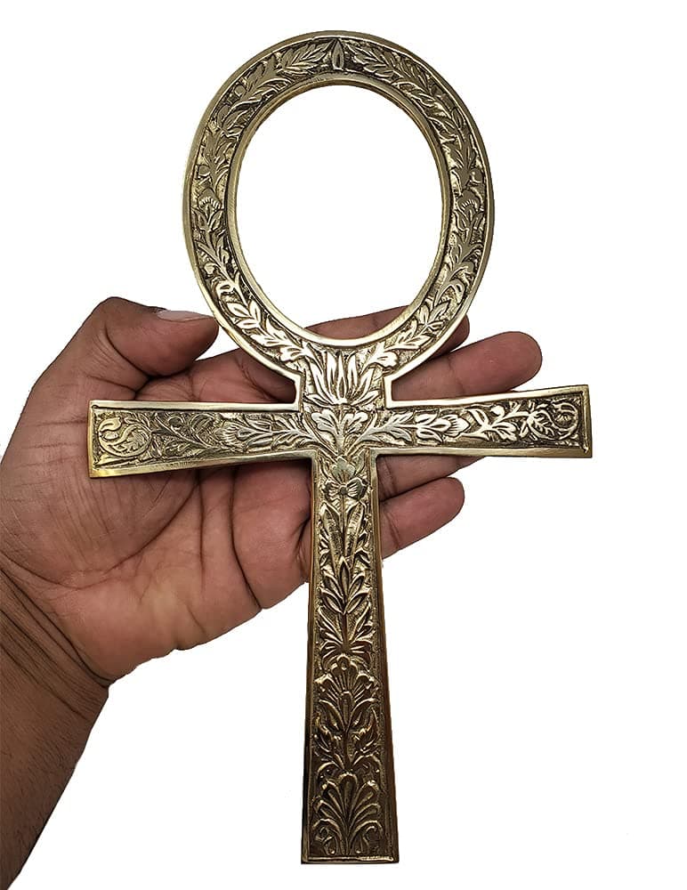 Solid Brass Ankh 9.75"~ Perfect for your Altar, Wall Décor, Gift Giving, Ritual needs. Made of 100% yellow brass quality product by New Age Imports, Inc.® (Brass Ankh 9.75")