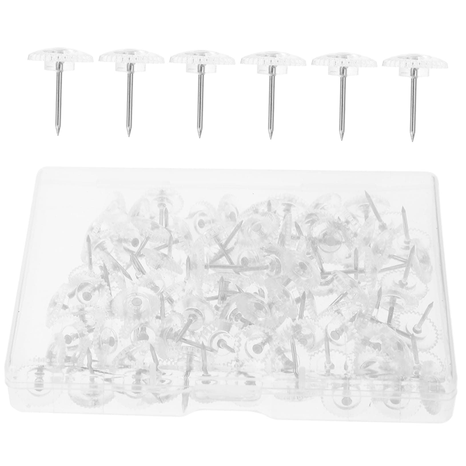 TOGEVAL 100pieces Thumbtacks Push Pin Drawing Pin for Cork Board Photo Wall Accessory