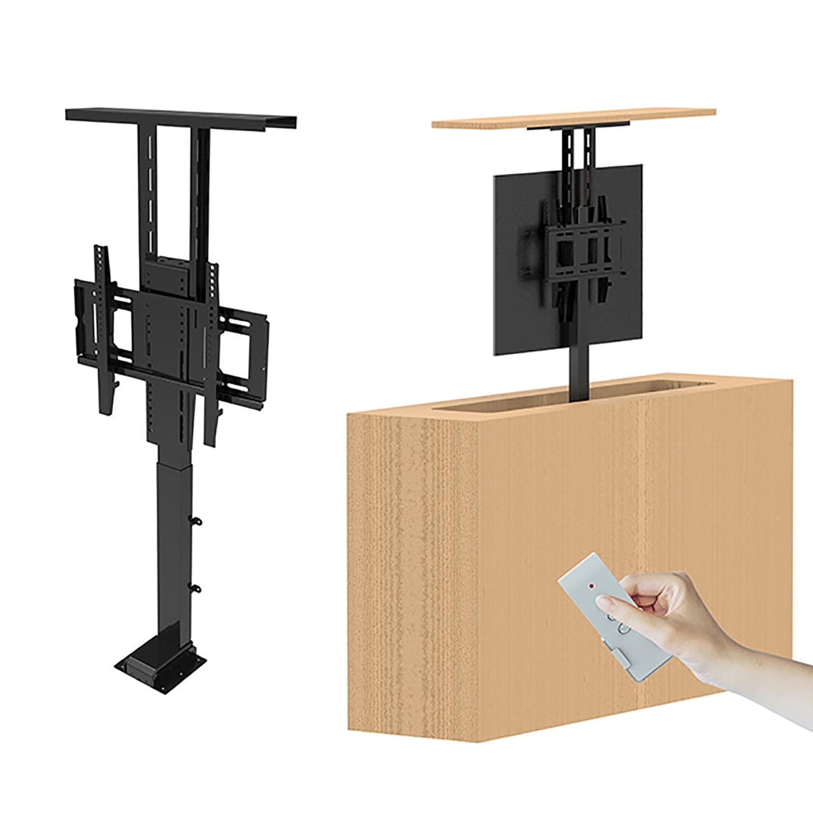 ENJOYOU Motorized TV Lift, 32-57" TV, Up to 80kg/176.3lbs, Compact Mount Bracket (710-1610mm, for TV 32-57in)