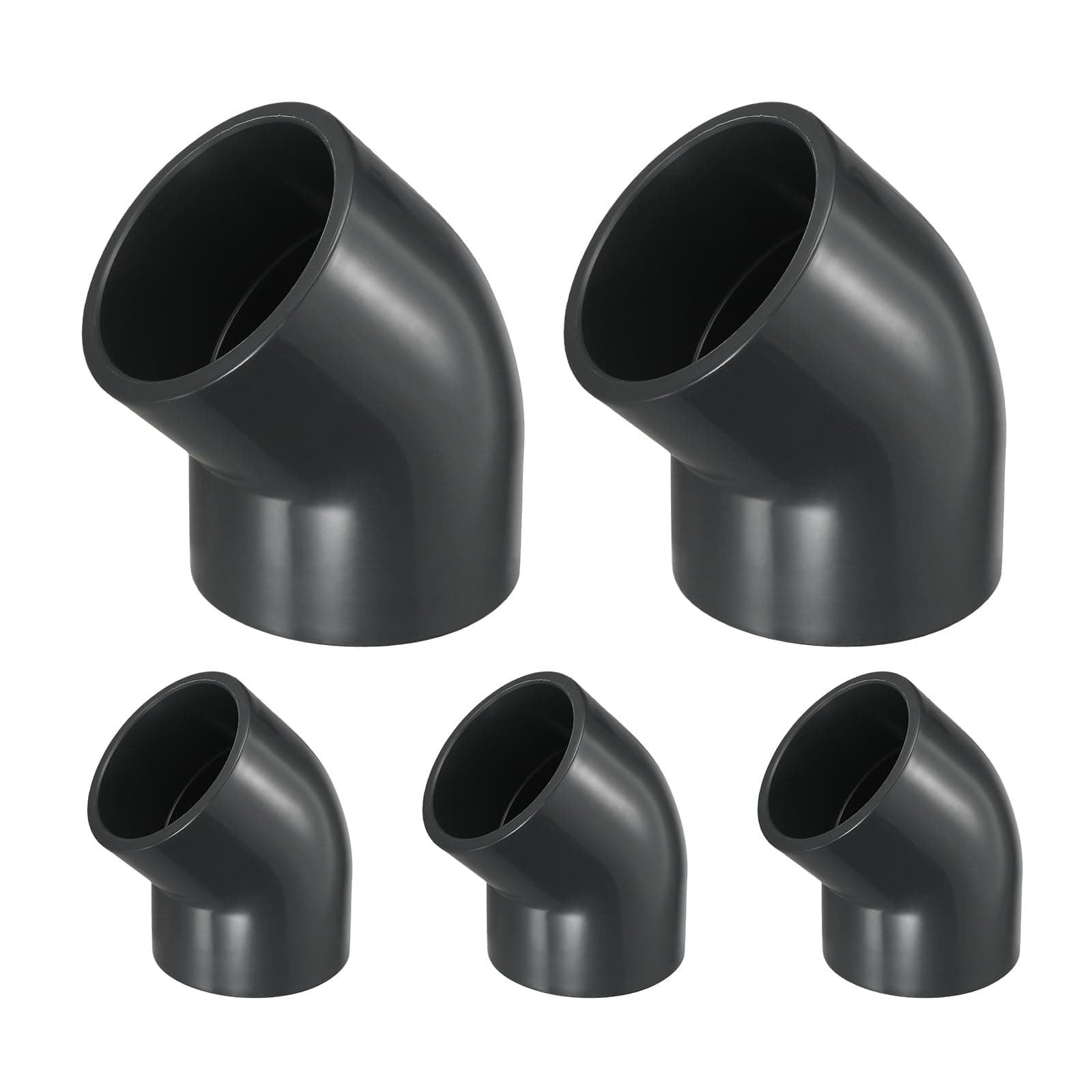 DTGN 5Pcs 3" 45 Degree Elbow PVC Fitting, SCH80 2-Way Furniture Grade PVC Pipe Fitting, DIY Corner Elbow Connector for Building Furniture, Greenhouse Frame Connection, Socket x Socket